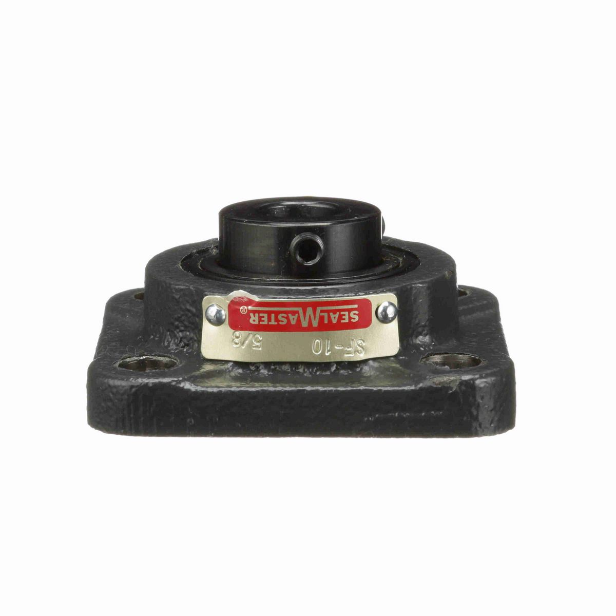 Sealmaster Mounted Cast Iron Four Bolt Flange Ball Bearing - 52100 Bearing Steel, Black Oxided - Setscrew Lock - SF-10