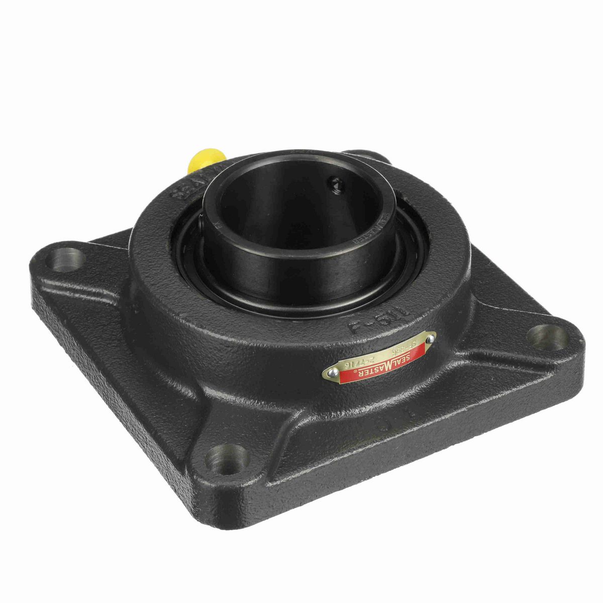 Sealmaster Mounted Cast Iron Four Bolt Flange Ball Bearing - 52100 Bearing Steel, Black Oxided - Setscrew Lock - SF-39C