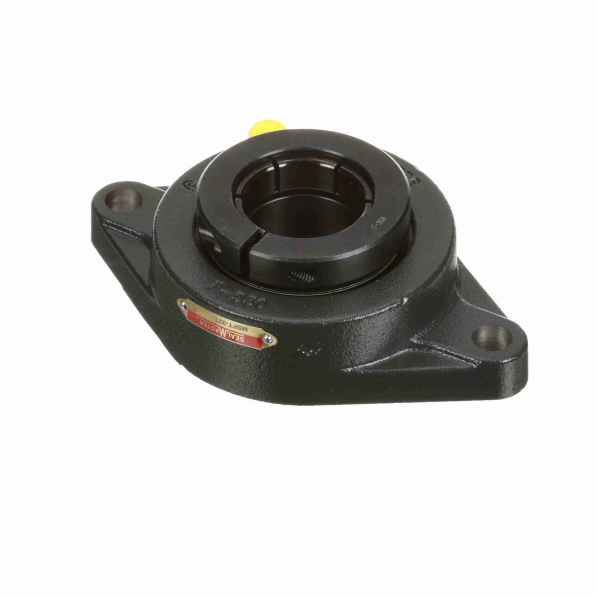 Sealmaster Mounted Cast Iron Two Bolt Flange Ball Bearing - 52100 Bearing Steel, Black Oxided - Concentric Lock - MSFT-32T