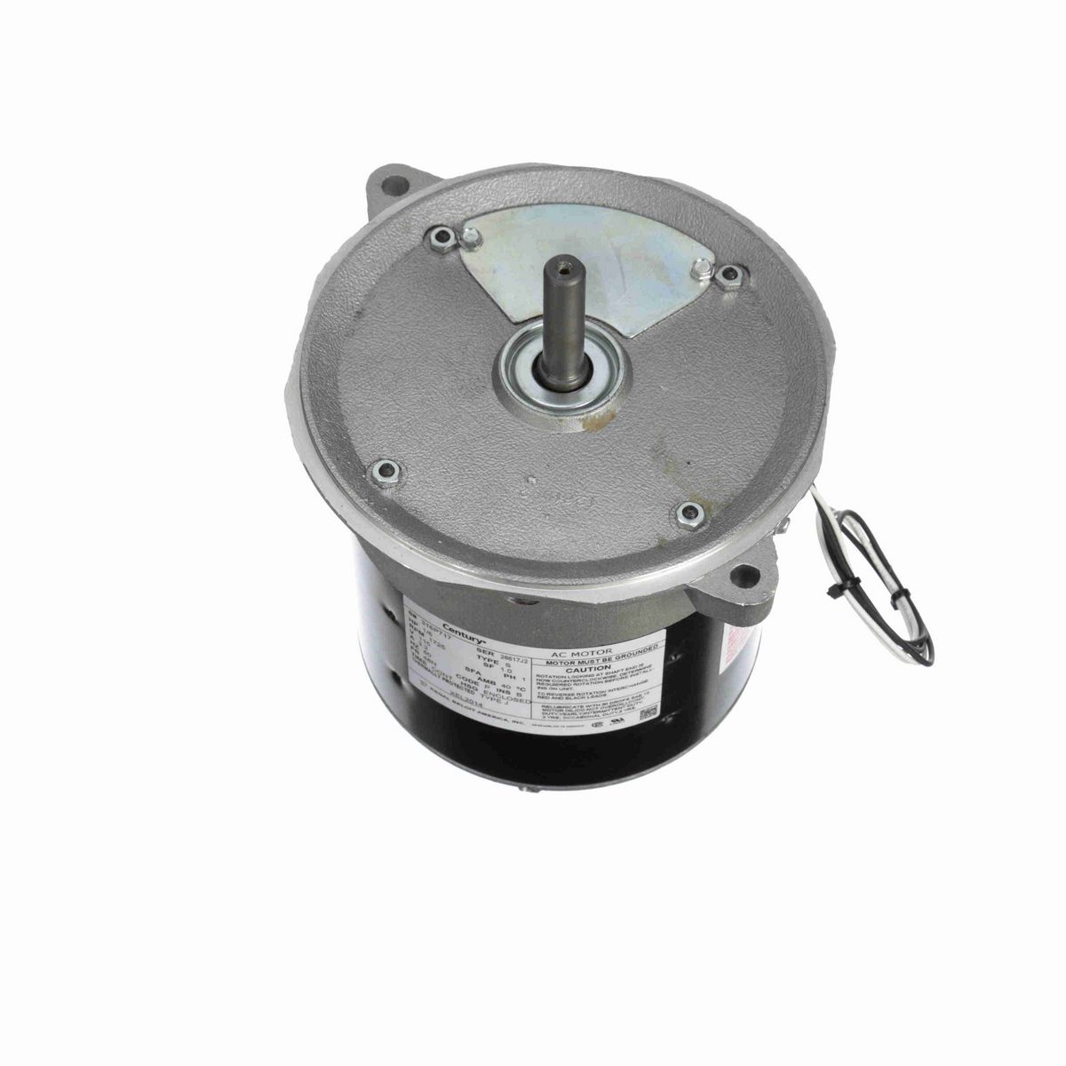 Century Definite Purpose Motor, 1/6 HP, 1 Ph, 60 Hz, 115 V, 1800 RPM, 48N Frame, ENCLOSED - XEL2014
