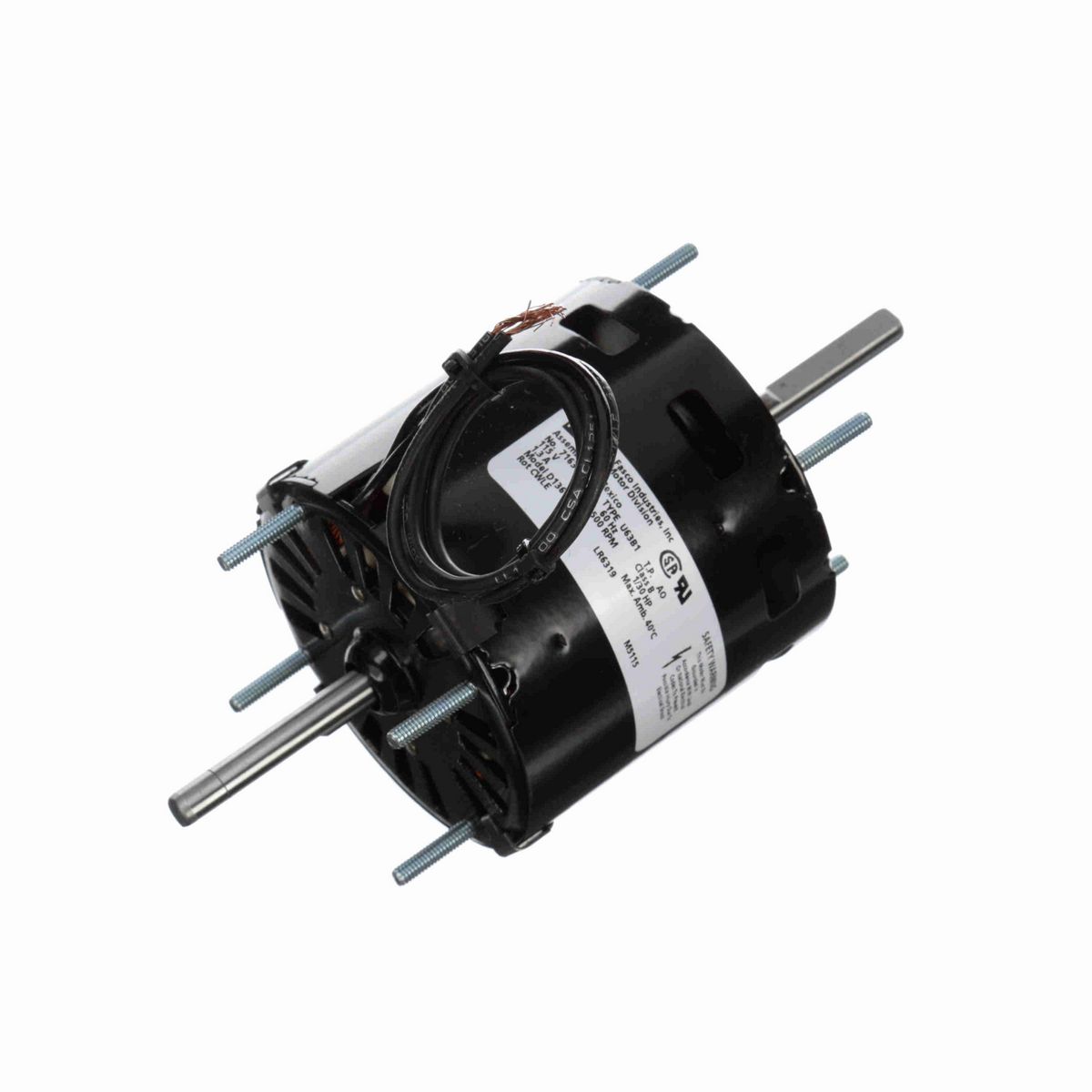 FASCO Fan and Blower Motor, 1/30 HP, 1 Ph, 60 Hz, 115 V, 1500 RPM, 1 Speed, 3.3" Diameter, OAO - D136