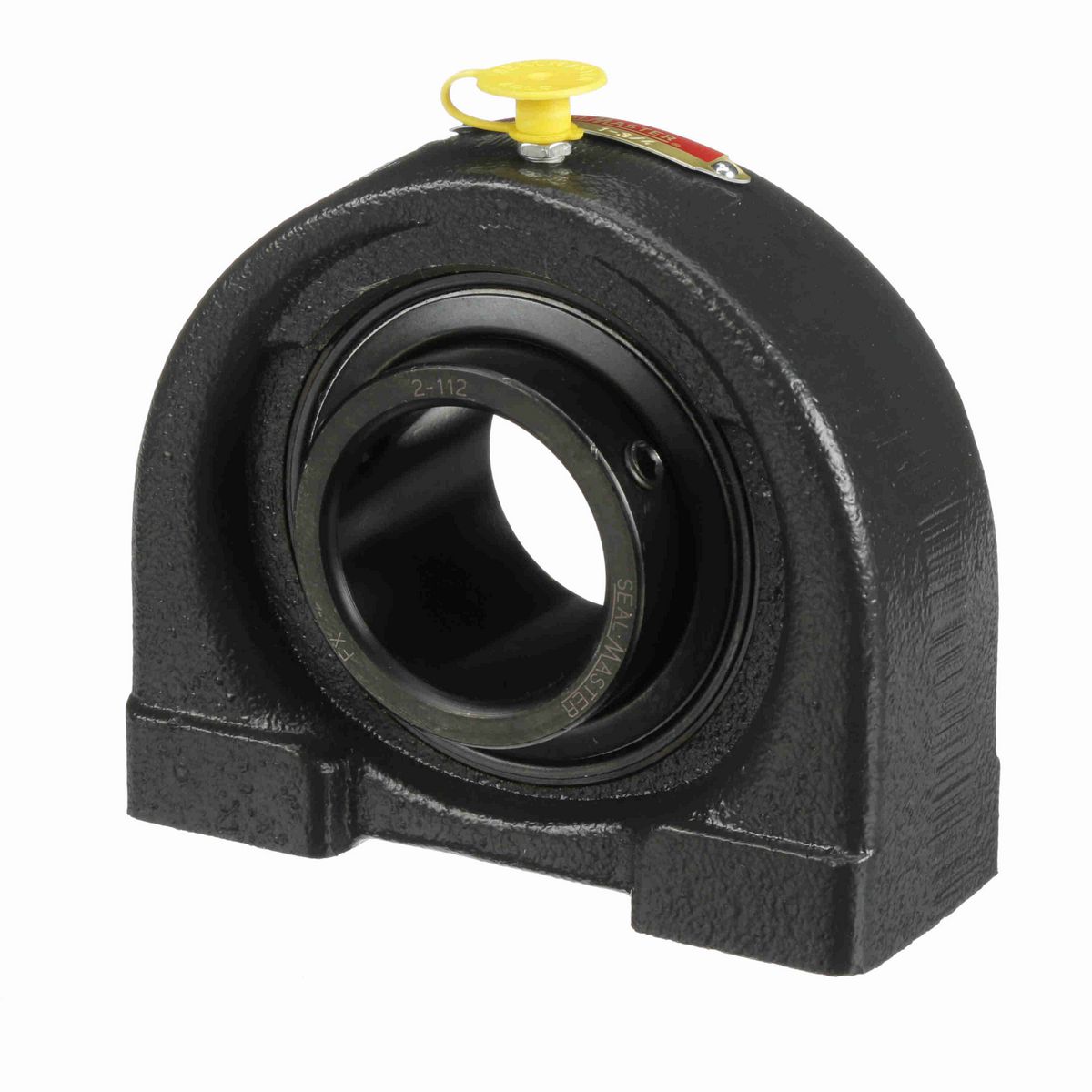 Sealmaster Mounted Cast Iron Tapped Base Pillow Block Ball Bearing - 52100 Bearing Steel, Black Oxided - Setscrew Lock - TB-28