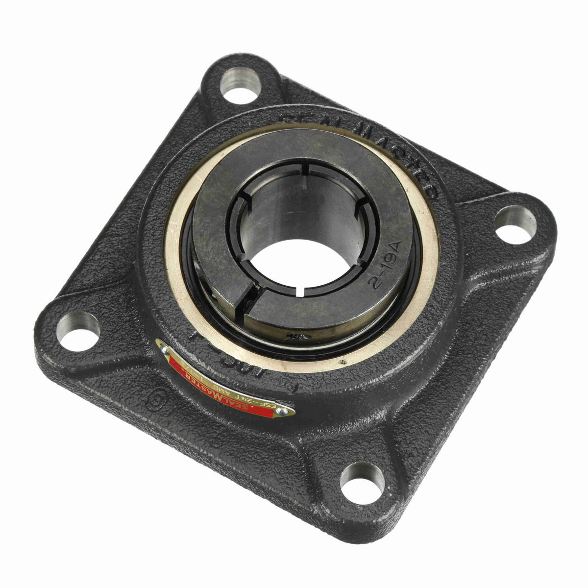 Sealmaster Mounted Cast Iron Four Bolt Flange Ball Bearing - 52100 Bearing Steel, Black Oxided - Concentric Lock - High Temperature - ESF-24T AMD
