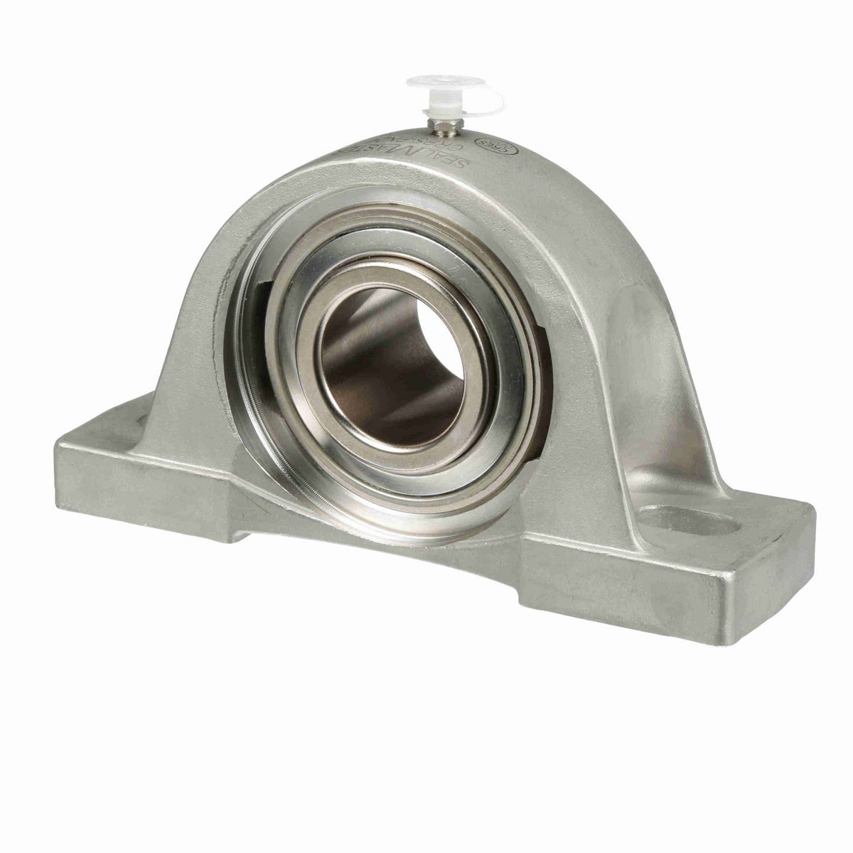 Sealmaster Mounted Stainless Steel Two Bolt Pillow Block Ball Bearing - 52100 Bearing Steel, Phosphorus Nickel Coated - Setscrew Lock - Corrosion Resistant - CRPS-PN24