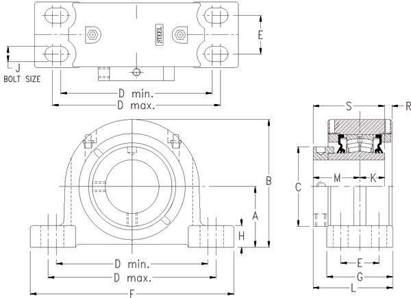 Eccentric Four-Bolt Pillow Block Timken QMPR26J130S