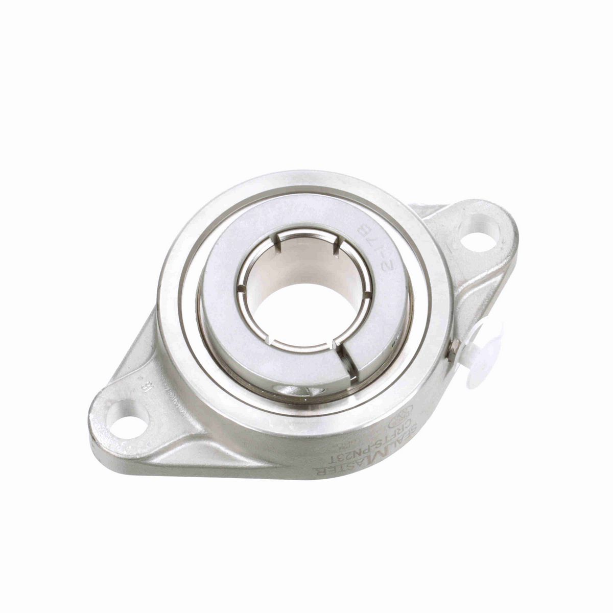 Sealmaster Mounted Stainless Steel Two Bolt Flange Ball Bearing - 52100 Bearing Steel, Phosphorus Nickel Coated - Concentric Lock - Corrosion Resistant - CRFTS-PN23T