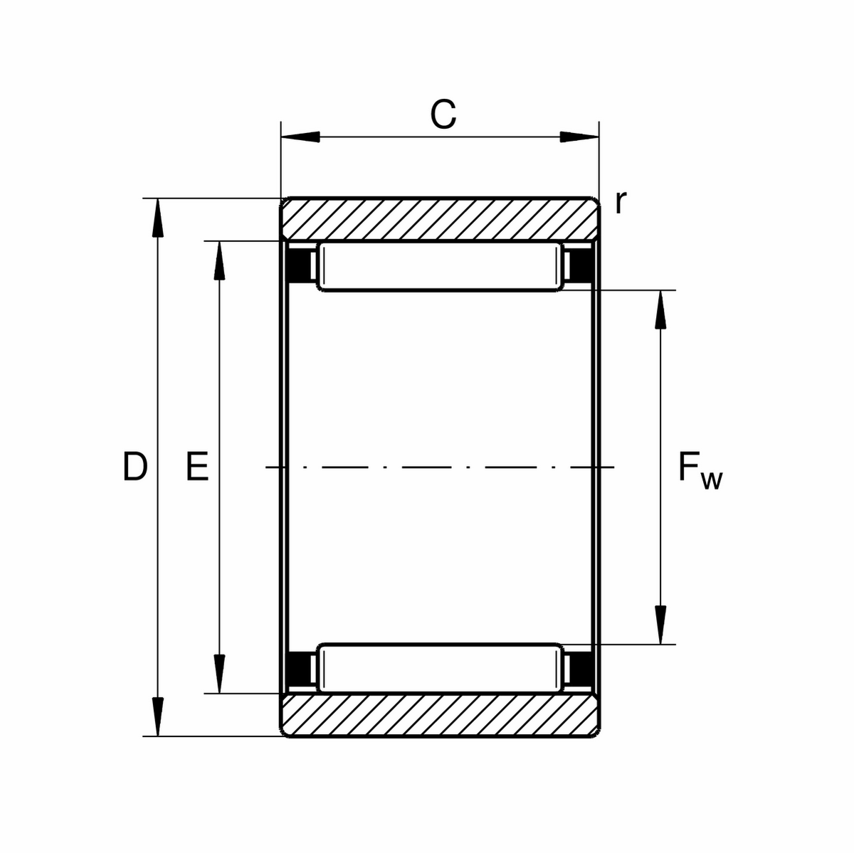 Игольчатый роликоподшипник INA RNAO90X105X26-XL