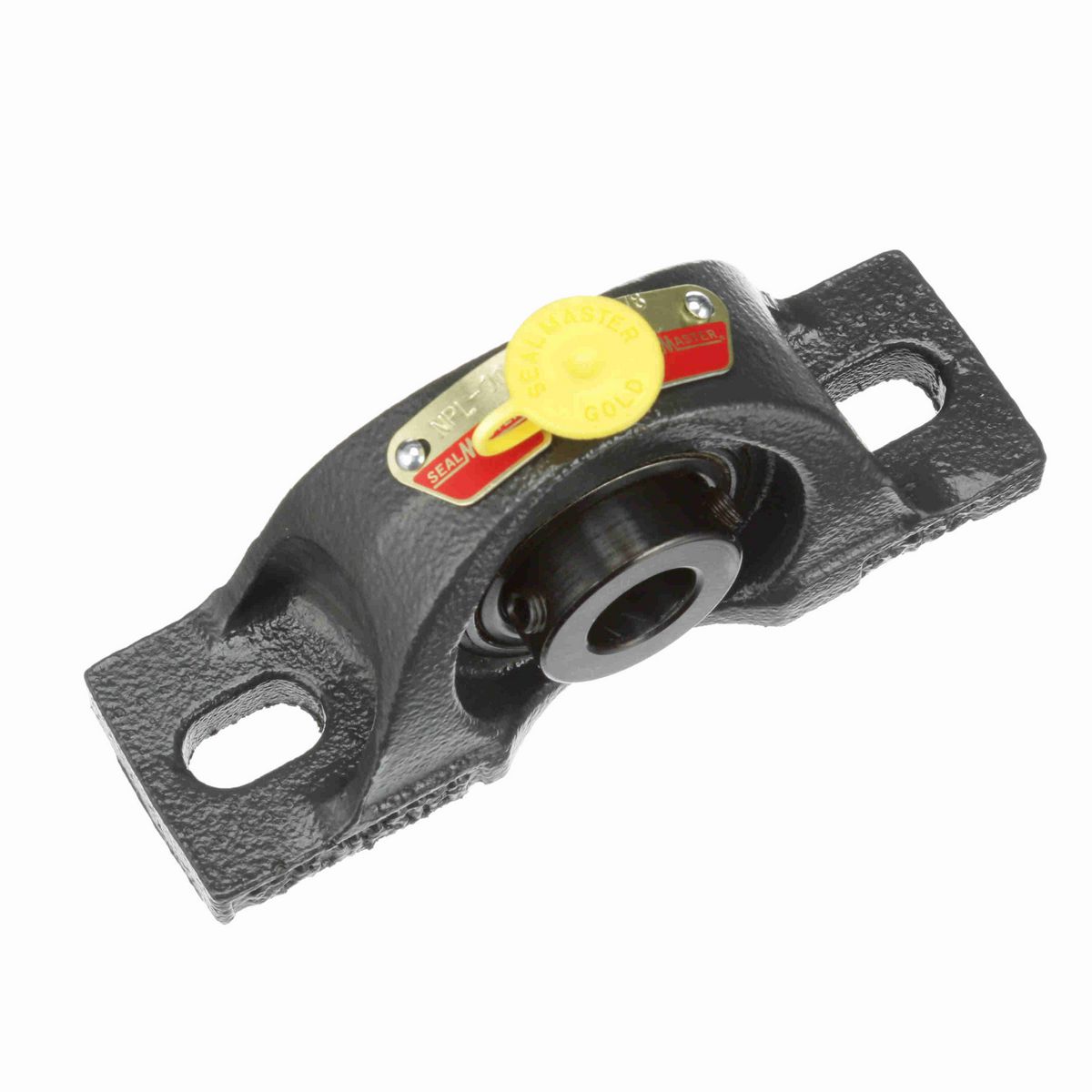 Sealmaster Mounted Cast Iron Two Bolt Low Base Pillow Block Ball Bearing - 52100 Bearing Steel, Black Oxided - Setscrew Lock - NPL-10