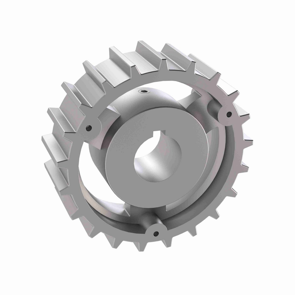 Rexnord 815 Series Solid One Piece Cast Iron Sprocket with 21 Teeth and a 1in Round Shaft-Ready Bore with Keyway & Setscrew - 401-160-17