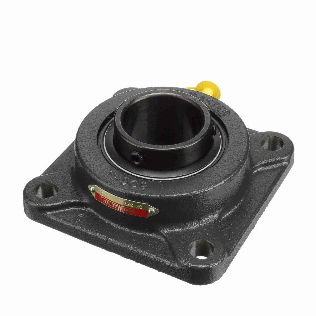 Sealmaster Mounted Cast Iron Four Bolt Flange Ball Bearing - 52100 Bearing Steel, Black Oxided - Setscrew Lock - SF-32R