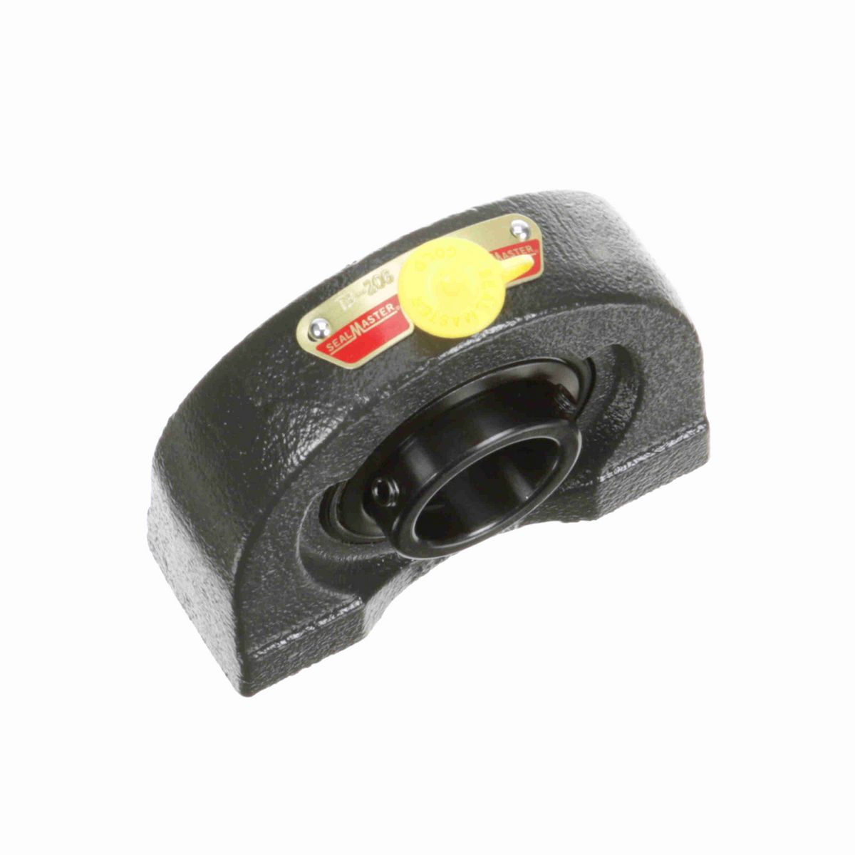 Sealmaster Mounted Cast Iron Tapped Base Pillow Block Ball Bearing - 52100 Bearing Steel, Black Oxided - Setscrew Lock - TB-206