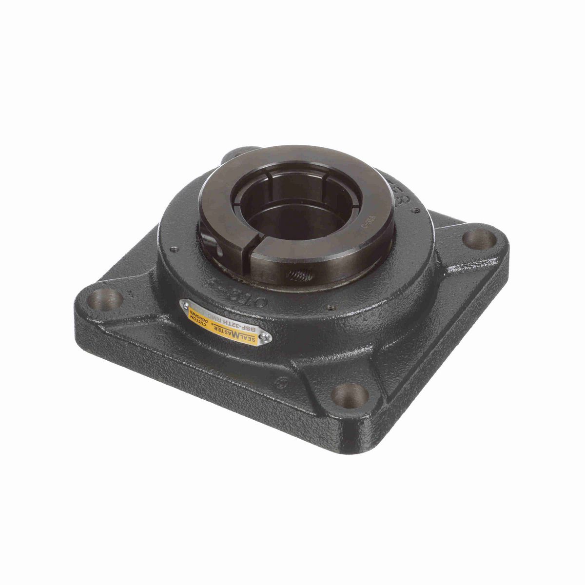 Sealmaster Mounted Cast Iron Four Bolt Flange Ball Bearing - 52100 Bearing Steel, Black Oxided - Concentric Lock - Reduced Maintenance - Lubed for Life - BSF-32TH RMD