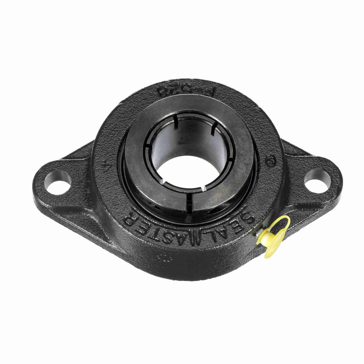 Sealmaster Mounted Cast Iron Two Bolt Flange Ball Bearing - 52100 Bearing Steel, Black Oxided - Concentric Lock - SFT-26T
