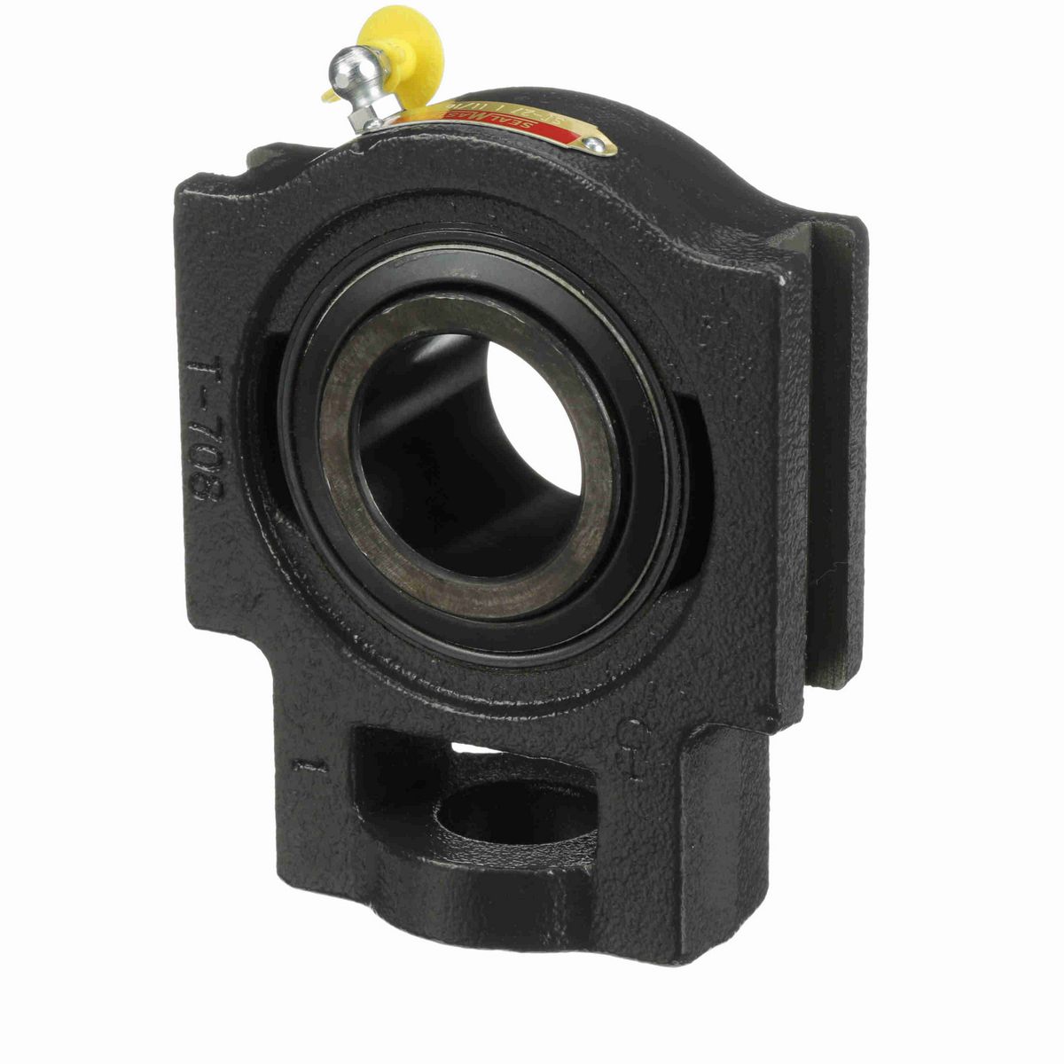 Sealmaster Mounted Cast Iron Wide Slot Take Up Ball Bearing - 52100 Bearing Steel, Black Oxided - Setscrew Lock - ST-27