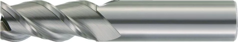 Solid Carbide End Mill for Roughing and Finishing of Aluminum Kennametal KenCut AL - AADE - Radiused - 3 Flutes - Plain Shank - Inch [3866069]