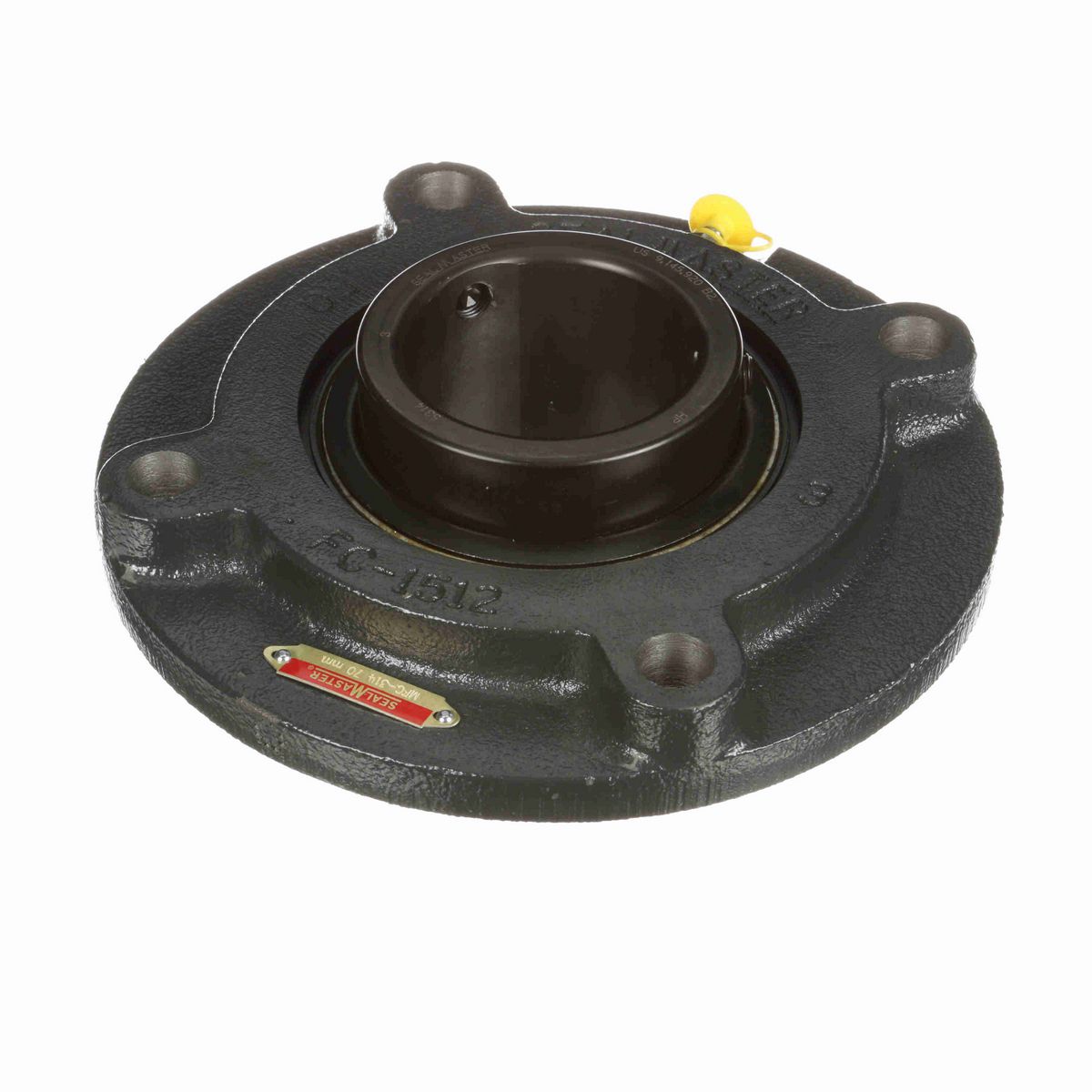 Sealmaster Mounted Cast Iron Flange Cartridge Ball Bearing - 52100 Bearing Steel, Black Oxided - Setscrew Lock - MFC-314