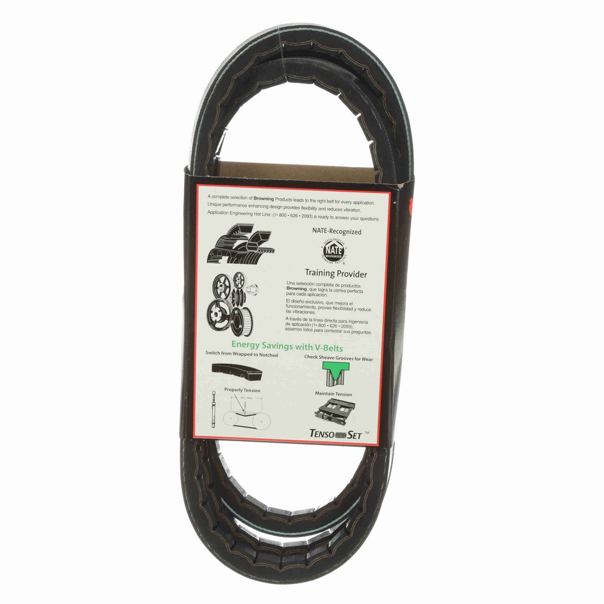 Browning EPDM Notched Belt 98% Efficient - 5VX860