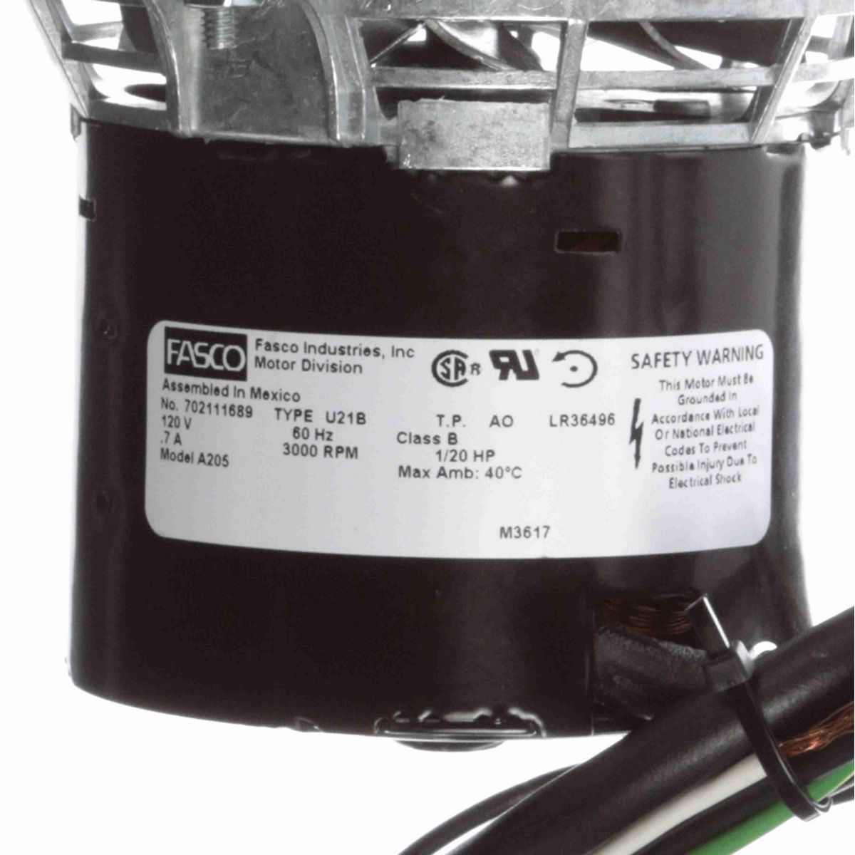 FASCO Round Outlet Shaded Pole OEM Replacement Draft Inducer Blower, 120 Volts, Flange: No - A205