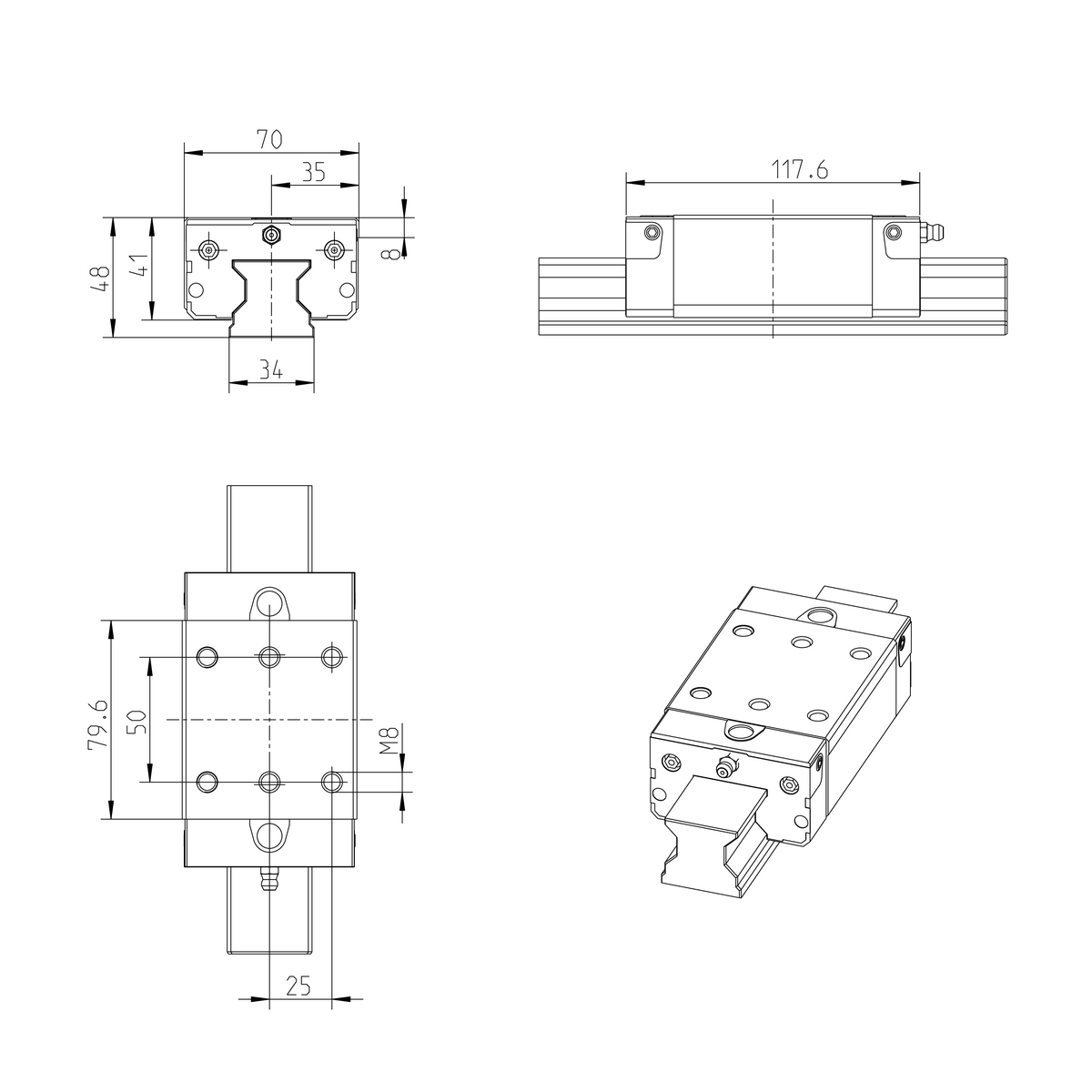 Роликовая каретка устойчивая к коррозии с покрытием Resist CR Bosch Rexroth RWD-035-SNS-C2-H-2 [R18223237X]