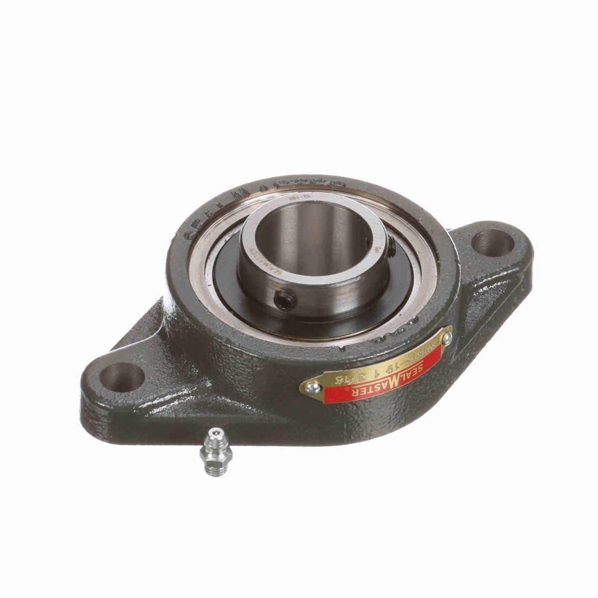 Sealmaster Mounted Cast Iron Two Bolt Flange Ball Bearing - 52100 Bearing Steel, Black Oxided - Setscrew Lock - SFTMH-19