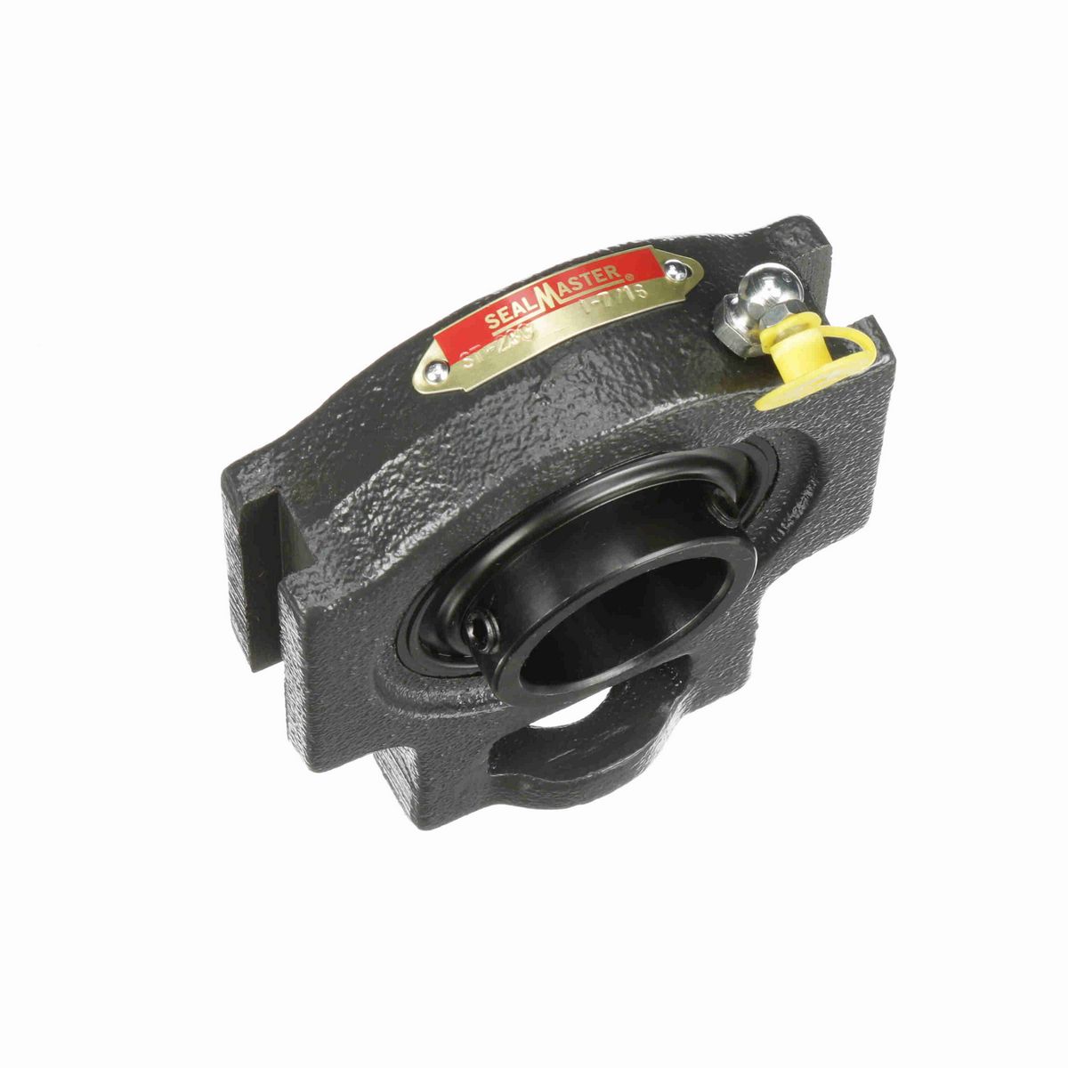 Sealmaster Mounted Cast Iron Wide Slot Take Up Ball Bearing - 52100 Bearing Steel, Black Oxided - Setscrew Lock - ST-23C