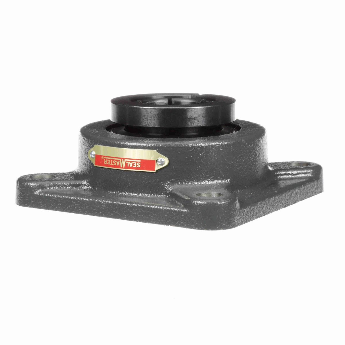 Sealmaster Mounted Cast Iron Four Bolt Flange Ball Bearing - 52100 Bearing Steel, Black Oxided - Concentric Lock - Air Handling Housing Fit, Noise Tested - SF-24T CXU