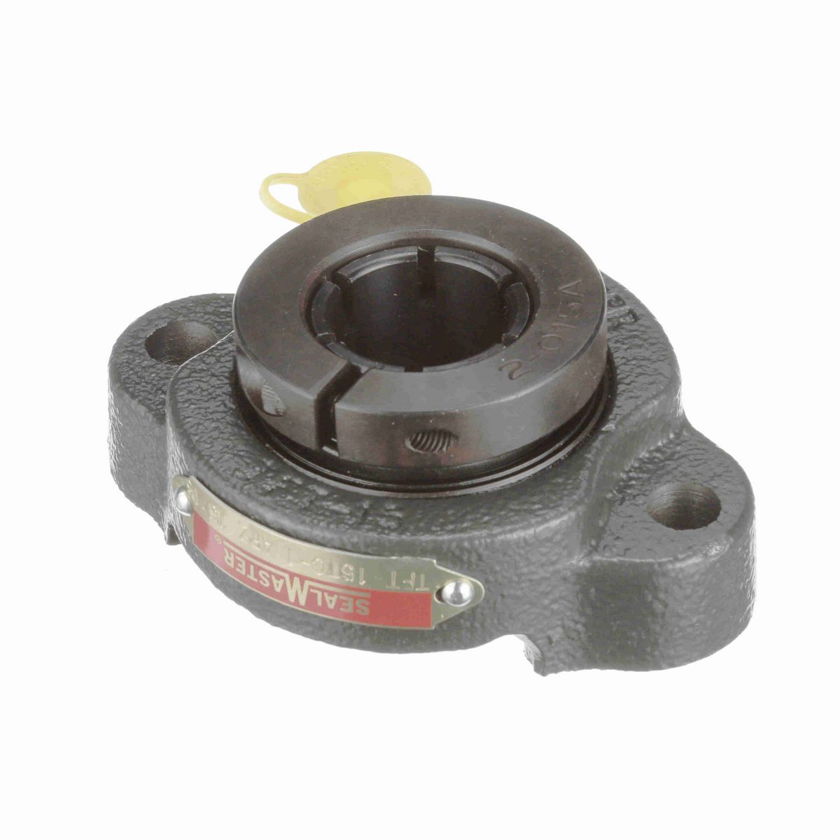 Sealmaster Mounted Cast Iron Two Bolt Flange Ball Bearing - 52100 Bearing Steel, Black Oxided - Concentric Lock - TFT-15TC-1 ARZ