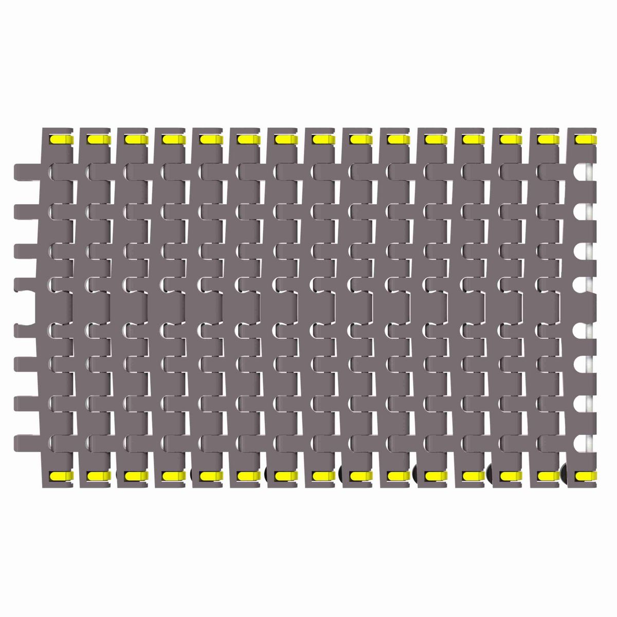 Rexnord 7956B Side-flexing Flush Grid, Material: Brown High Performance, Width: 12in, Pitch: 1.25in - 81450681