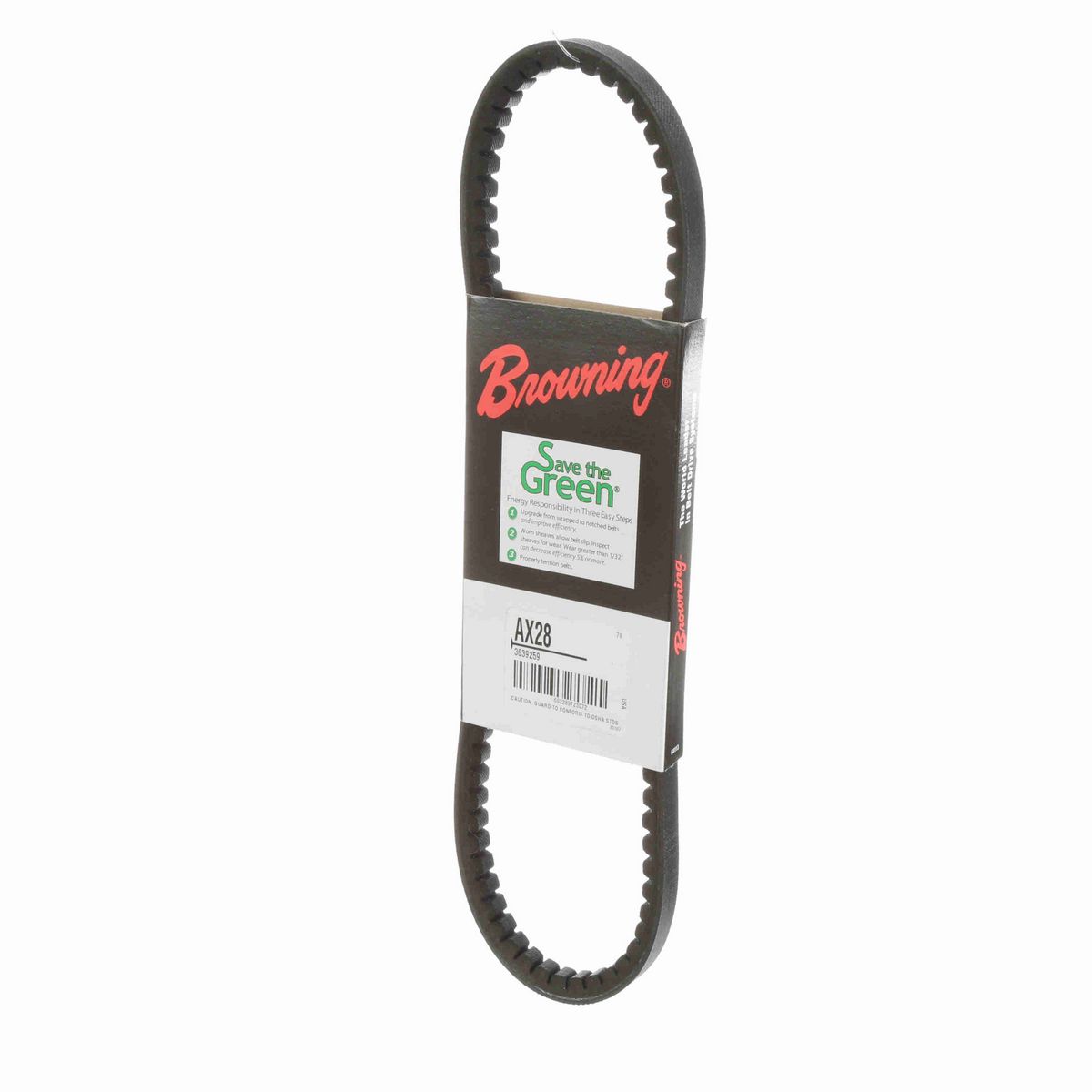 Browning EPDM Notched Belt 98% Efficient - AX28