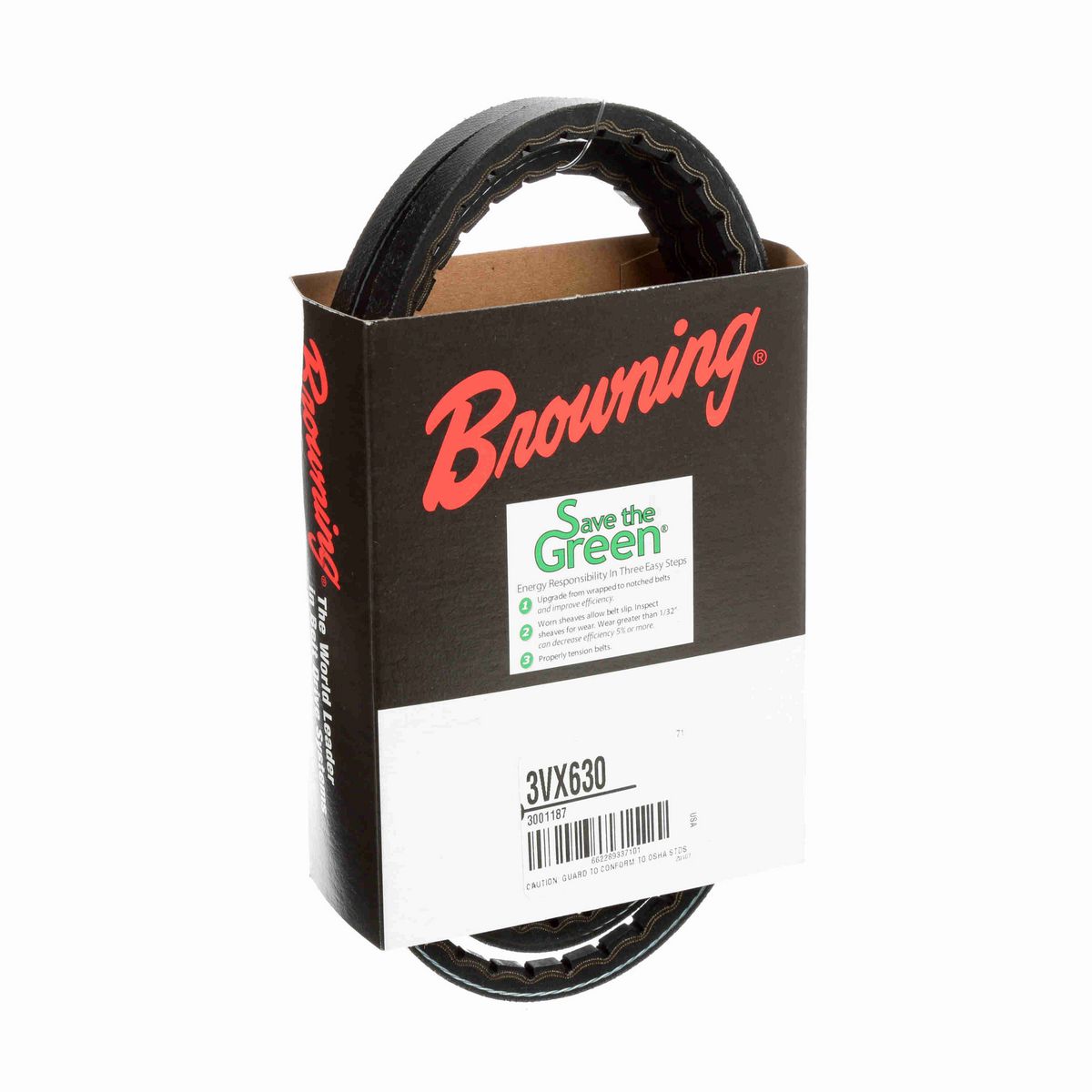 Browning EPDM Notched Belt 98% Efficient - 3VX630