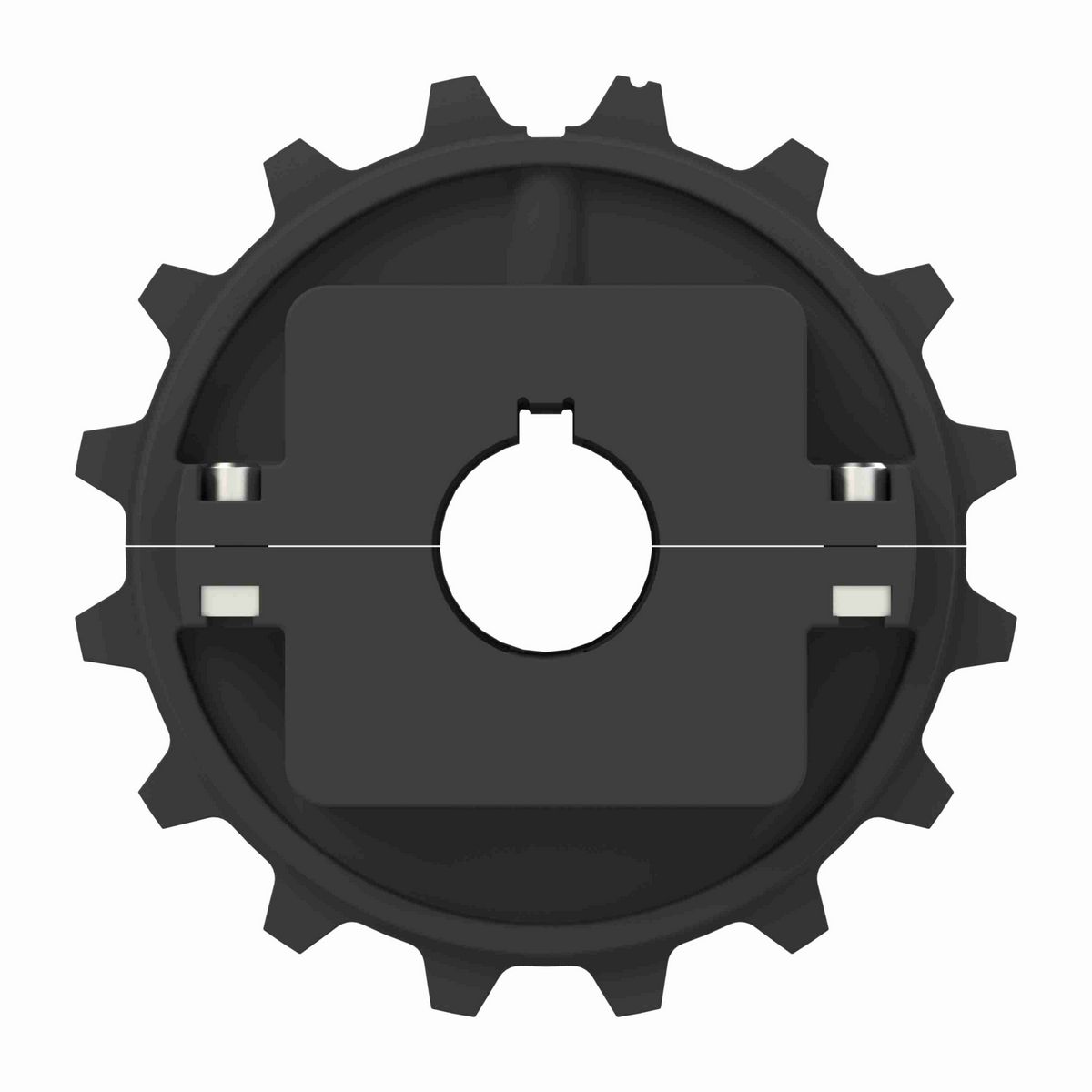 Rexnord 7950 Series Split Molded Nylon Sprocket and a 16 Teeth with 1-7/16in Round Shaft-Ready Bore with Keyway & Setscrew - 614-167-8