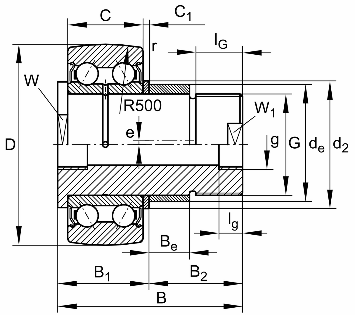 Направляющий ролик с цапфой INA ZLE5204-2Z (ZL 5204 KDDU AH07)