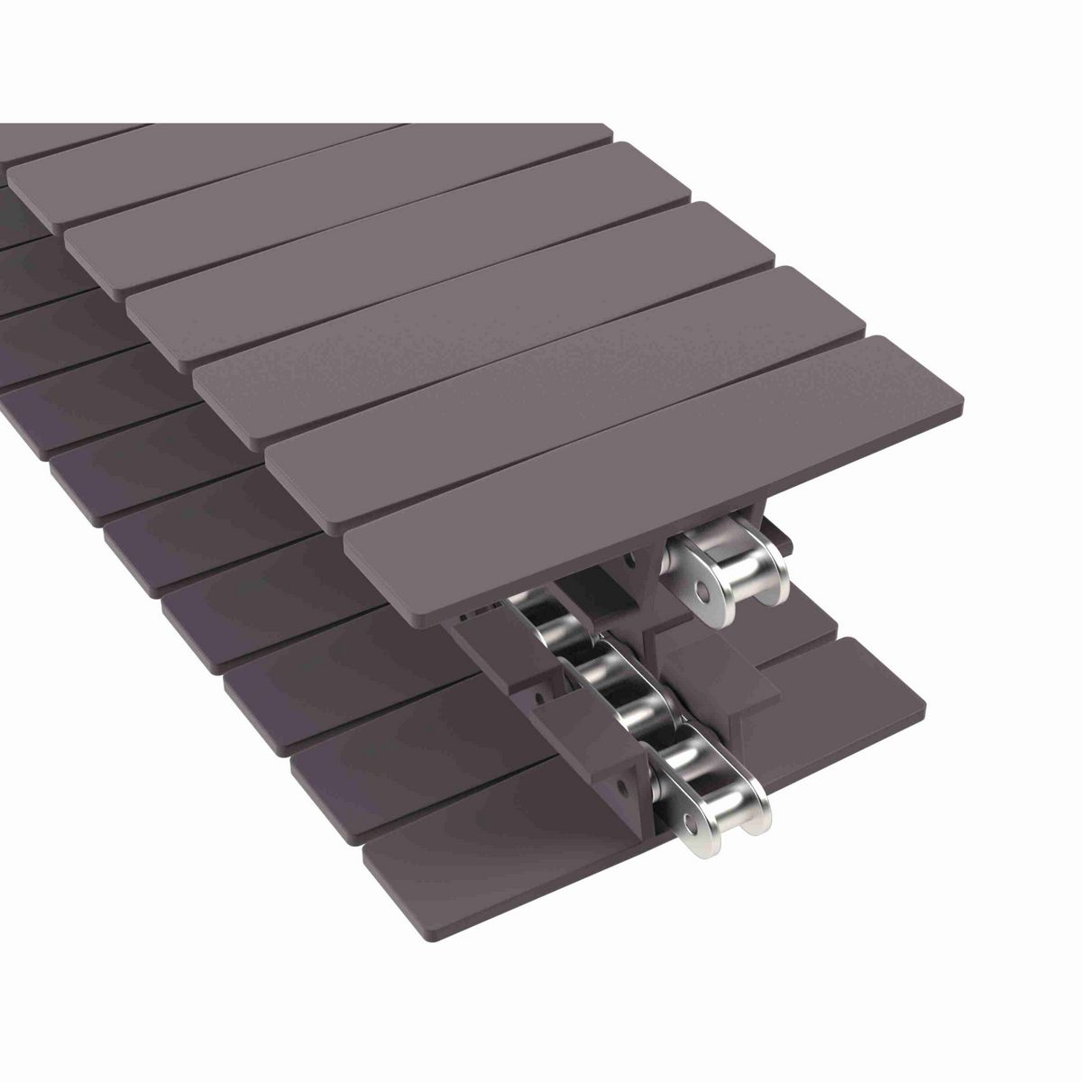 Rexnord 1873TAB Side-flexing Solid Top, Material: Brown High Performance, Width: 6in, Pitch: 1.5in - 81414073