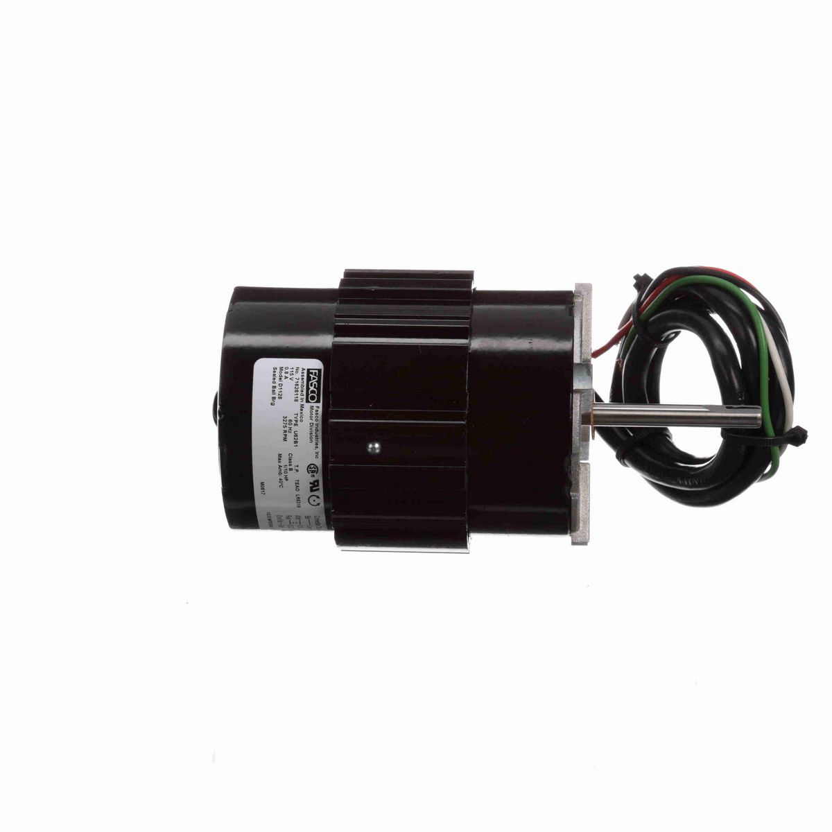 FASCO OEM Replacement Motor, 1/10 HP, 1 Ph, 60 Hz, 115 V, 3275 RPM, 1 Speed, 3.3" Diameter, TEAO - D1128