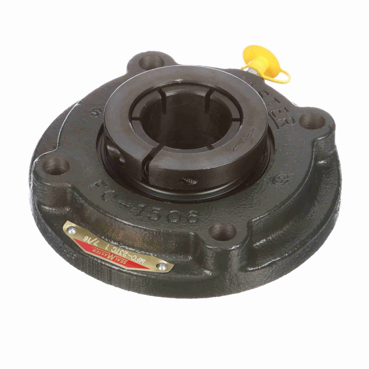 Sealmaster Mounted Cast Iron Flange Cartridge Ball Bearing - 52100 Bearing Steel, Black Oxided - Concentric Lock - MFC-23TC