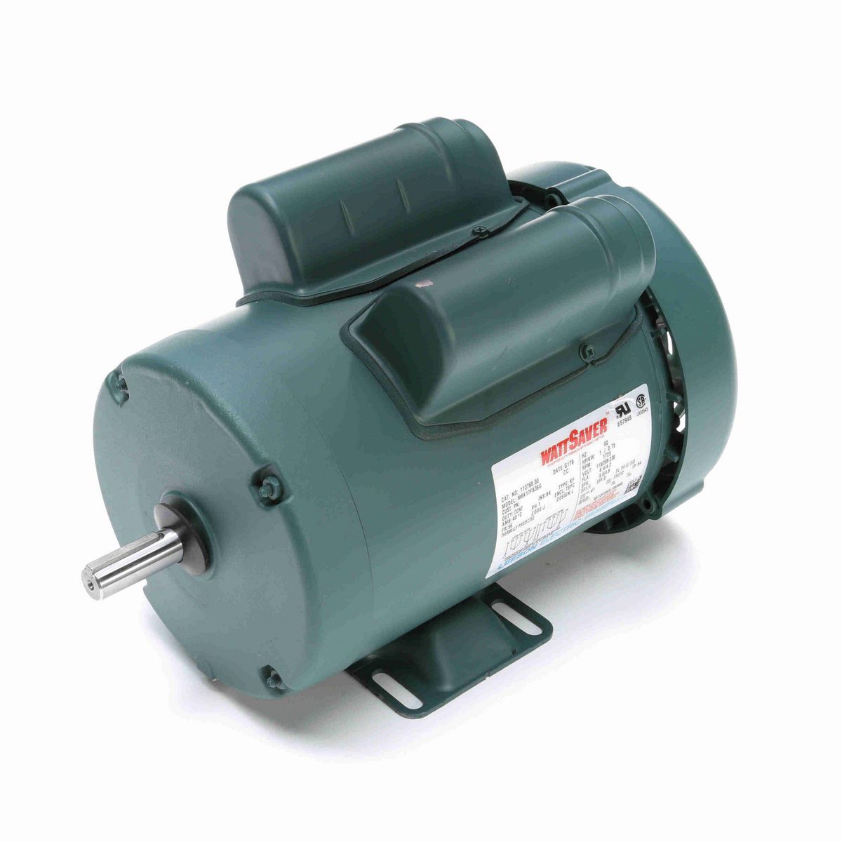 LEESON WATTSAVER® General Purpose Motor, 1 HP, 1 Ph, 60 Hz, 115/230 V, 1800 RPM, 56 Frame, TEFC - 113768.00