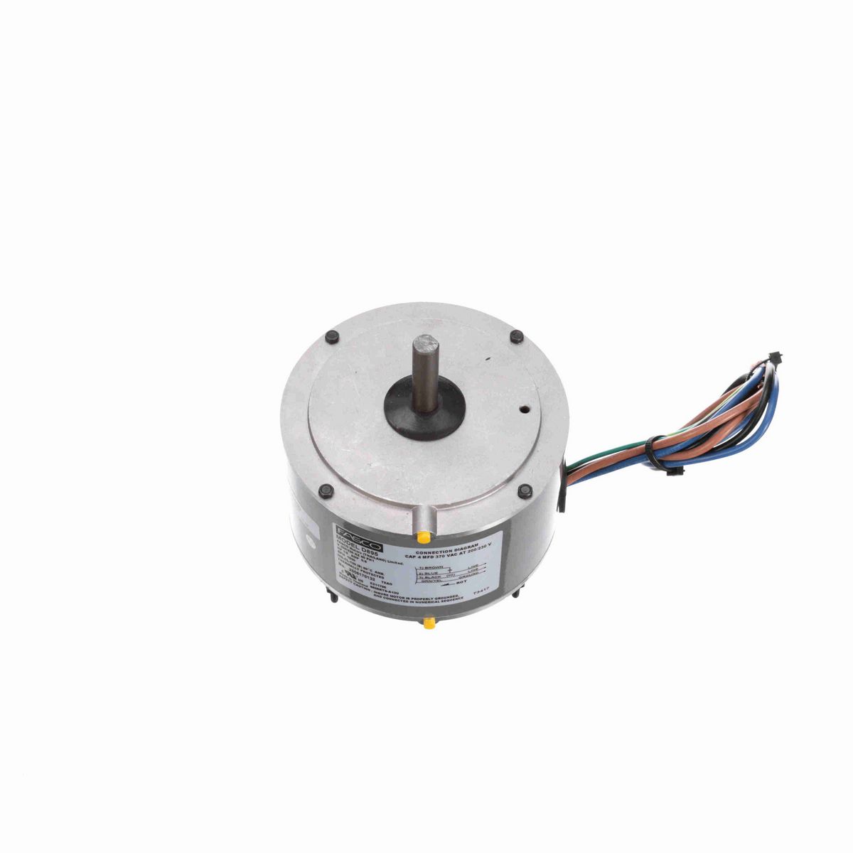 FASCO OEM Replacement Motor, 1/8 HP, 1 Ph, 60 Hz, 200-230 V, 1650 RPM, 1 Speed, 48 Frame, TEAO - D895