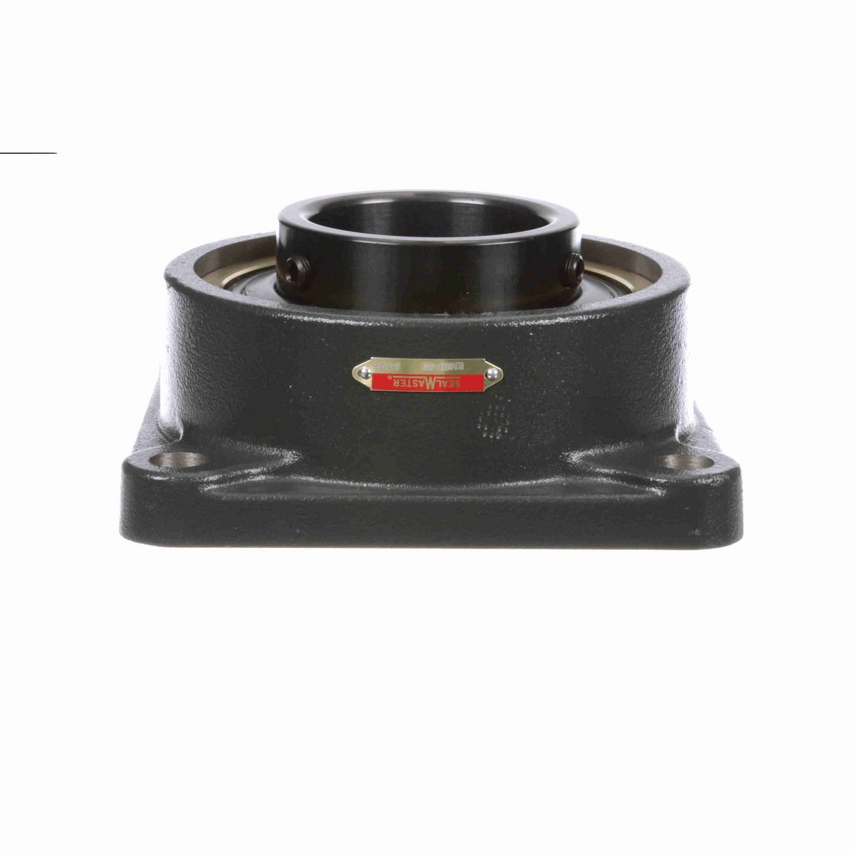 Sealmaster Mounted Cast Iron Four Bolt Flange Ball Bearing - 52100 Bearing Steel, Black Oxided - Setscrew Lock - EMSF-55