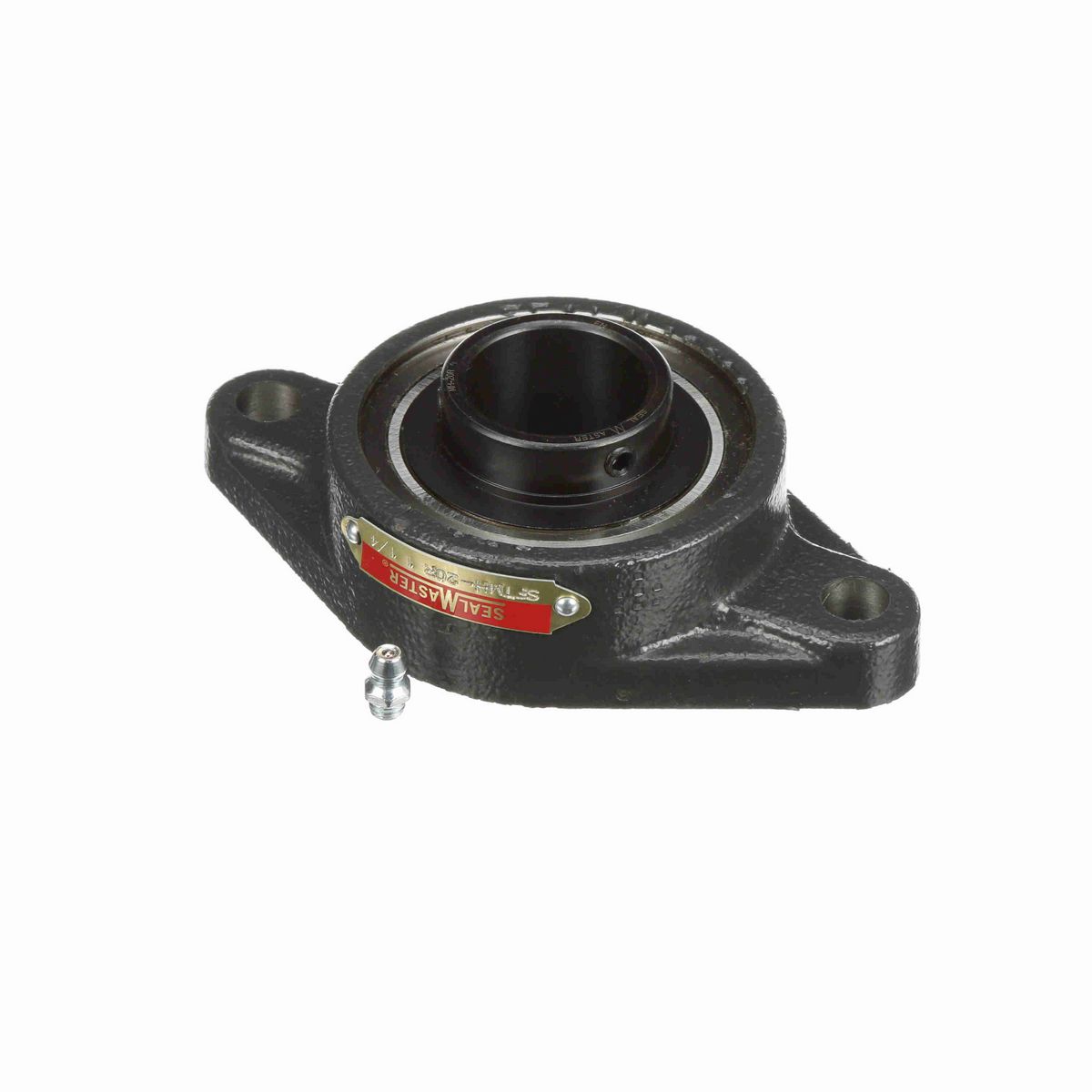 Sealmaster Mounted Cast Iron Two Bolt Flange Ball Bearing - 52100 Bearing Steel, Black Oxided - Setscrew Lock - SFTMH-20R