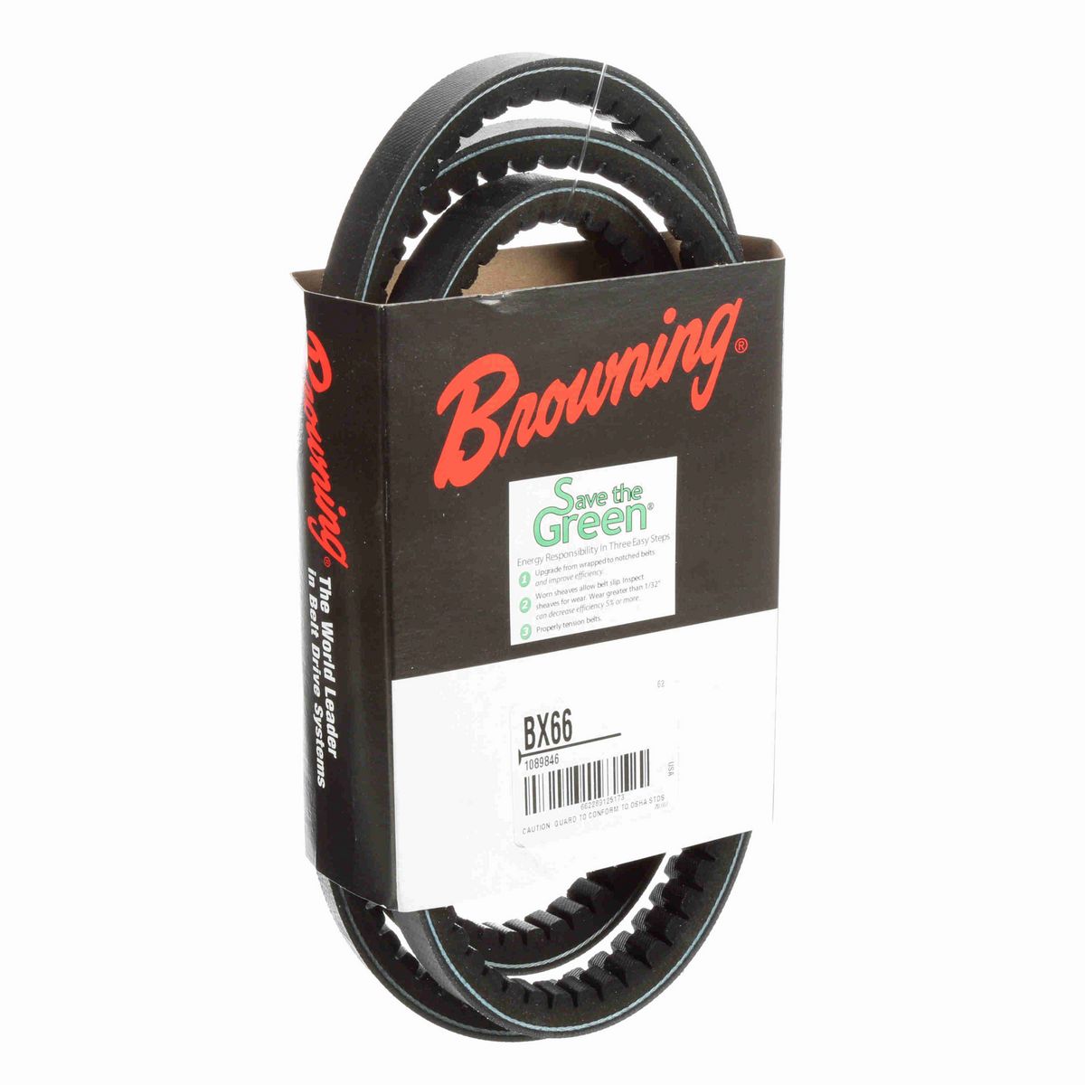 Browning EPDM Notched Belt 98% Efficient - BX66