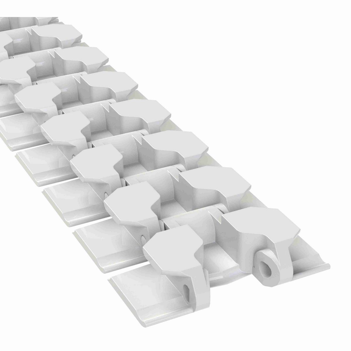 Rexnord 880TAB BO Side-flexing Solid Top Tight Radius, Material: Silver Platinum Series, Width: 3.25in, Pitch: 1.5in - 81430501