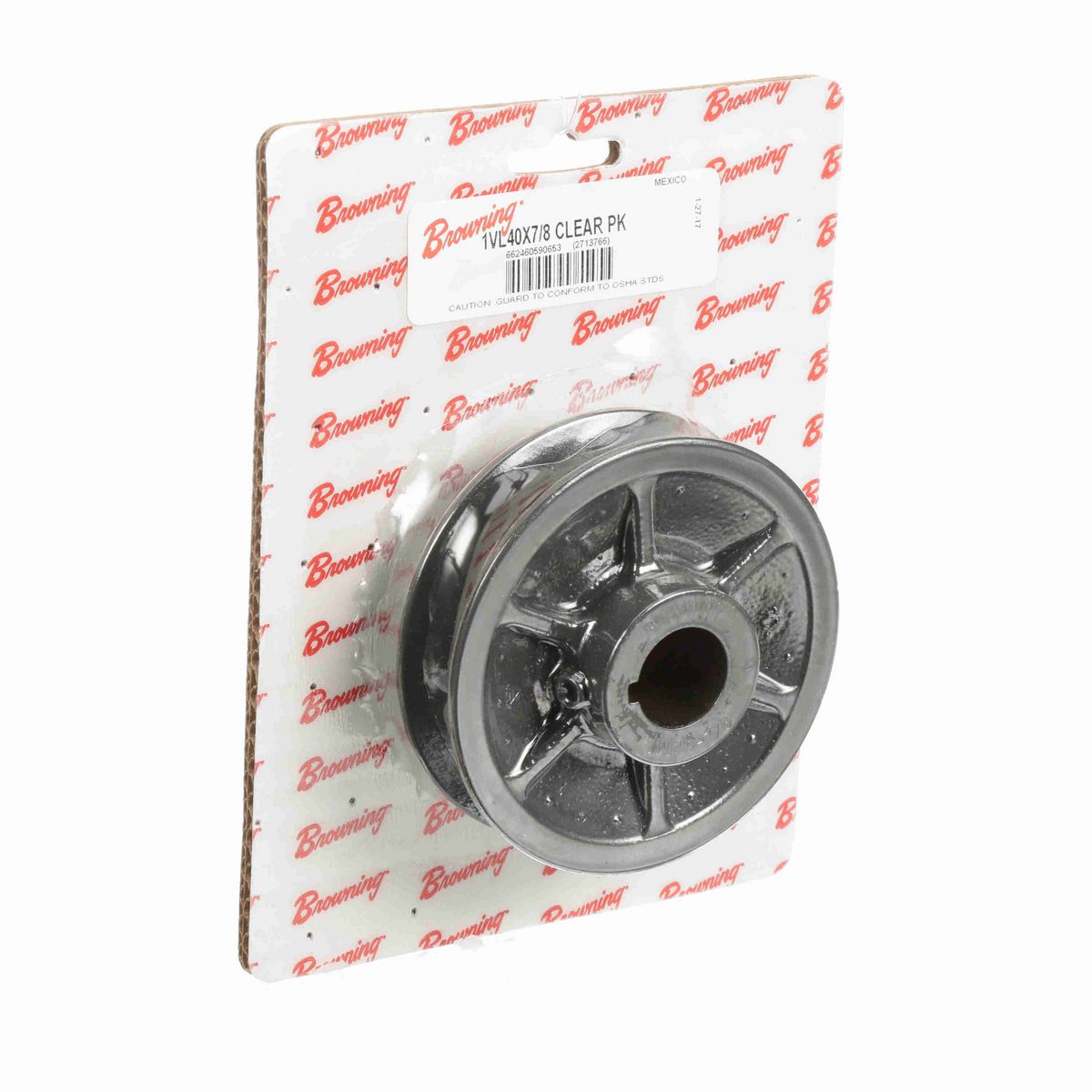 Browning 1 Groove Cast Iron Finish Bore FHP Variable Pitch Sheave Clear Pack - 1VL40X7/8 CLEAR PK