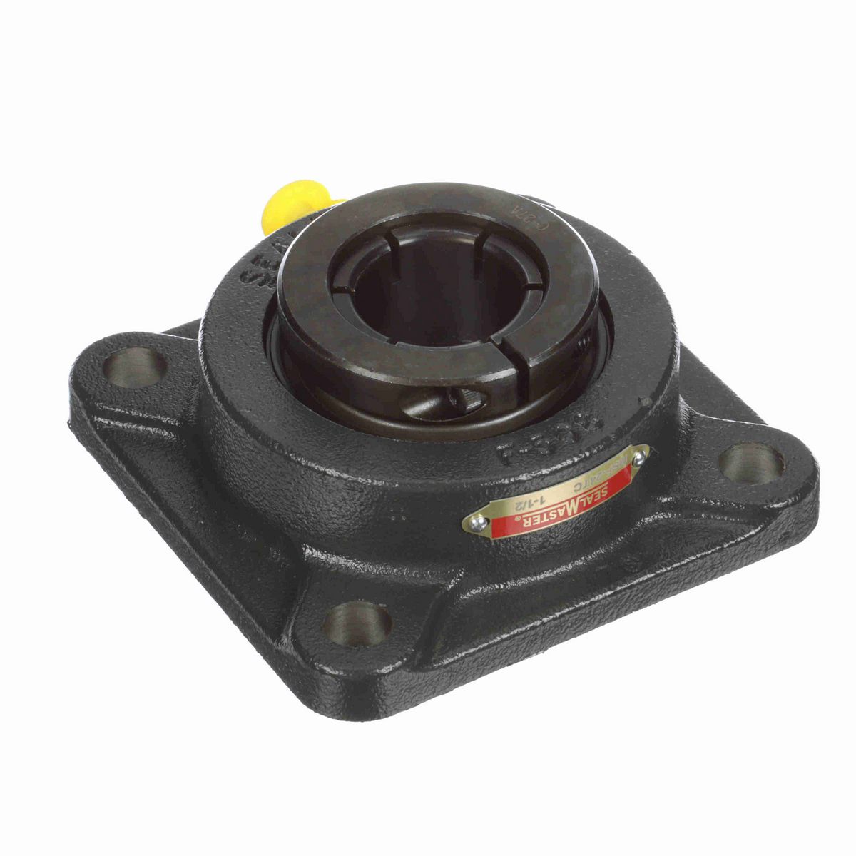 Sealmaster Mounted Cast Iron Four Bolt Flange Ball Bearing - 52100 Bearing Steel, Black Oxided - Concentric Lock - MSF-24TC