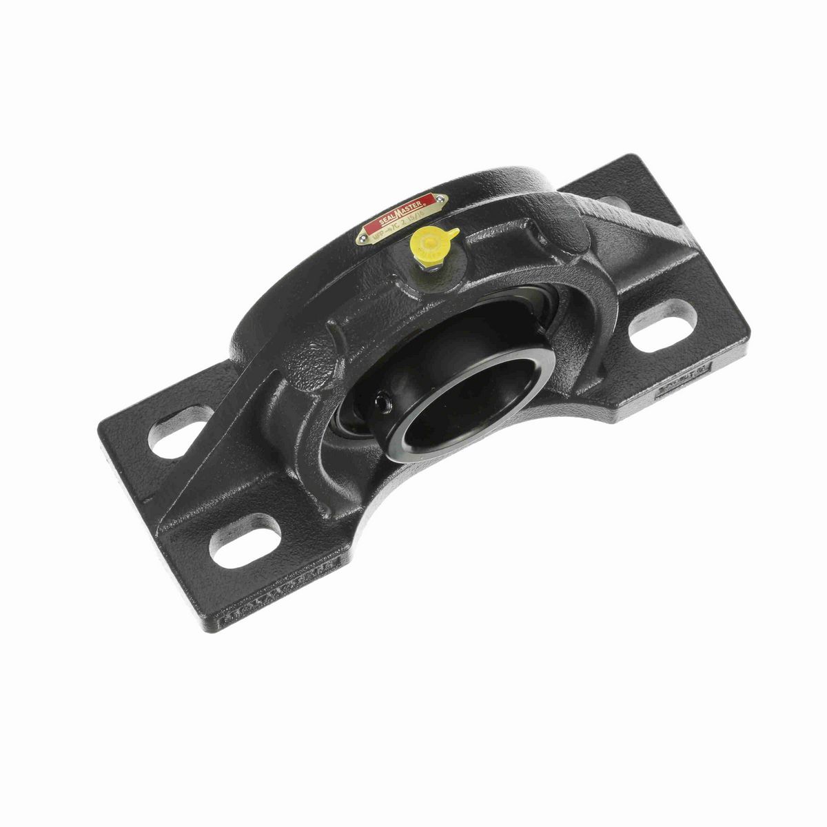 Sealmaster Mounted Cast Iron Four Bolt Pillow Block Ball Bearing - 52100 Bearing Steel, Black Oxided - Setscrew Lock - MFP-47C
