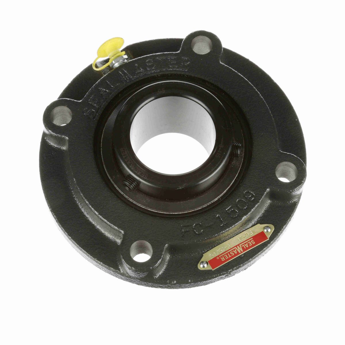 Sealmaster Mounted Cast Iron Flange Cartridge Ball Bearing - 52100 Bearing Steel, Black Oxided - Setscrew Lock - MFC-31