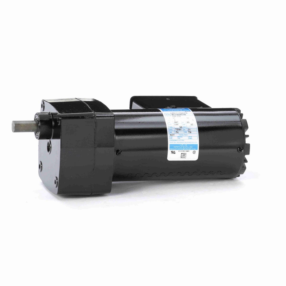 LEESON Parallel Shaft Gearmotor, 0.07 HP, 3 Ph, 60 Hz, 208-230 V, 57 RPM, 31 Frame, TENV - M1125283.00