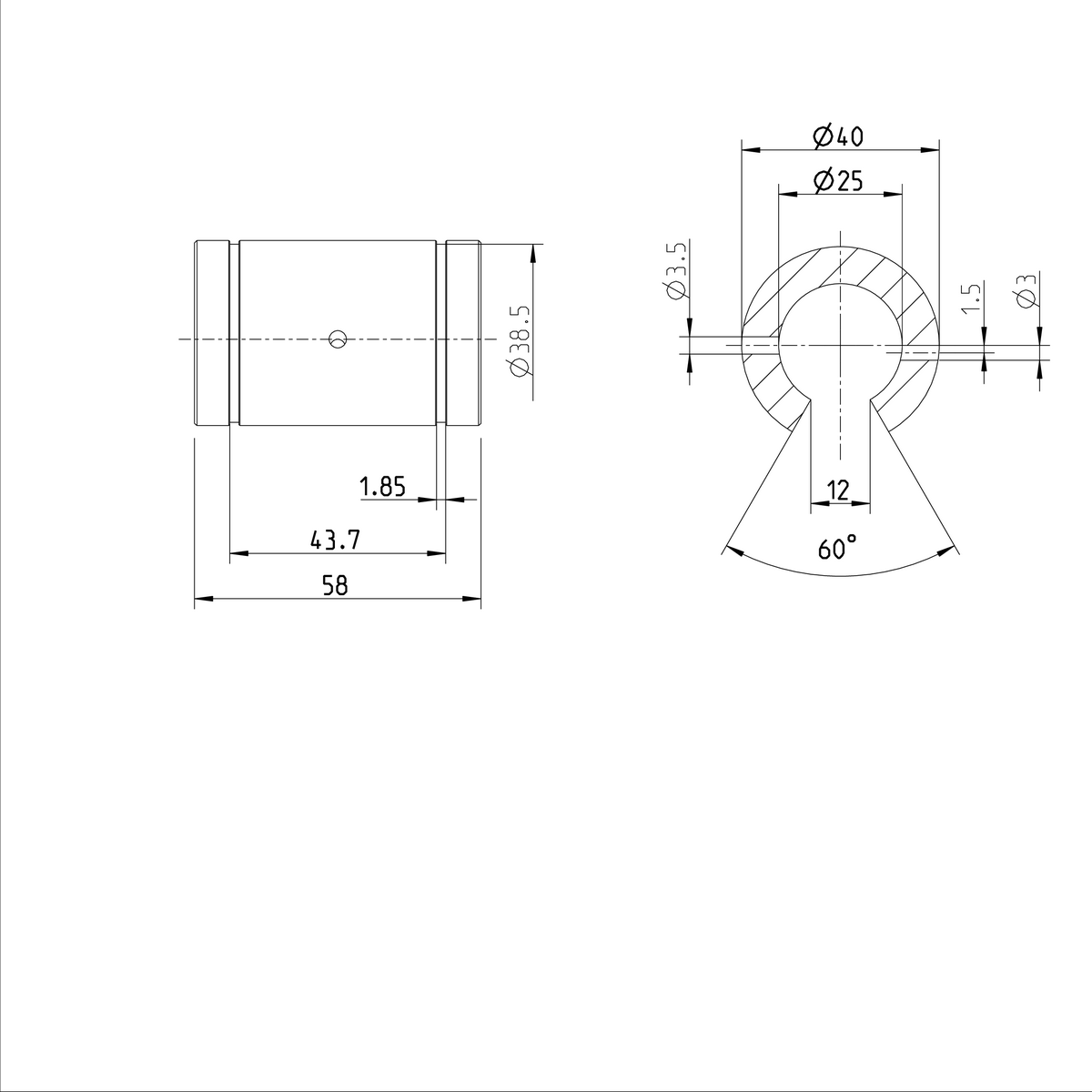 Суперлинейная втулка Bosch Rexroth KBH-O-25-VD [R073322545]