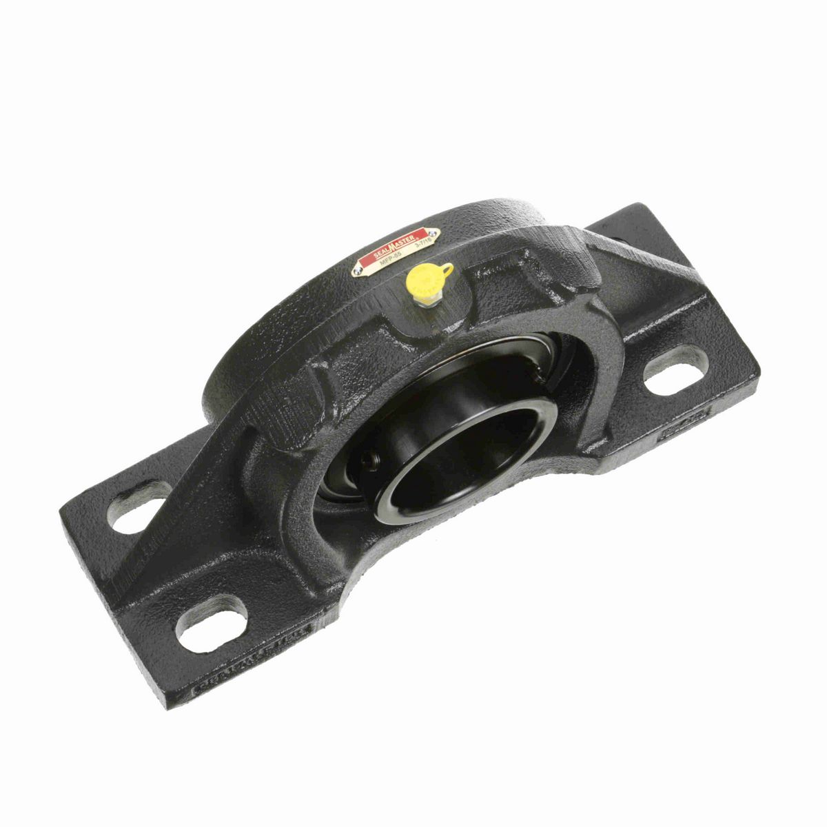 Sealmaster Mounted Cast Iron Four Bolt Pillow Block Ball Bearing - 52100 Bearing Steel, Black Oxided - Setscrew Lock - MFP-55