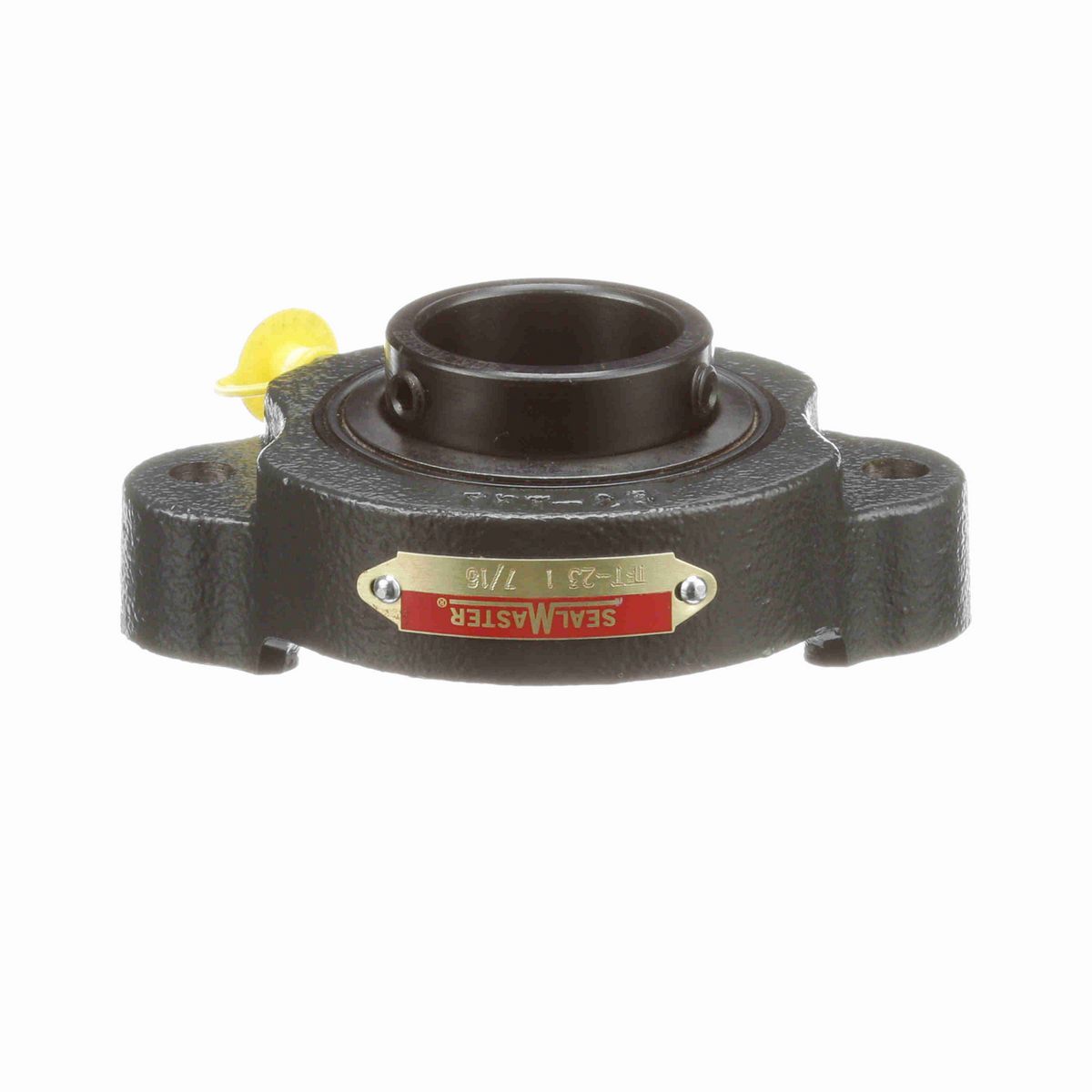 Sealmaster Mounted Cast Iron Two Bolt Flange Ball Bearing - 52100 Bearing Steel, Black Oxided - Setscrew Lock - TFT-23