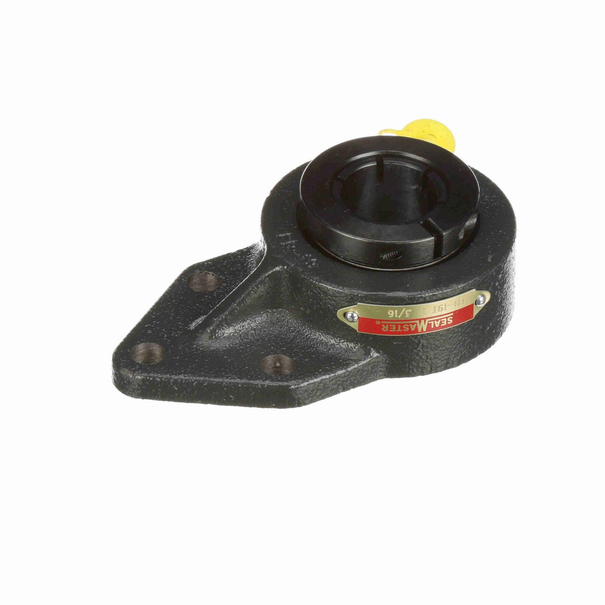 Sealmaster Mounted Cast Iron Three Bolt Flange Bracket Ball Bearing - 52100 Bearing Steel, Black Oxided - Concentric Lock - FB-19T